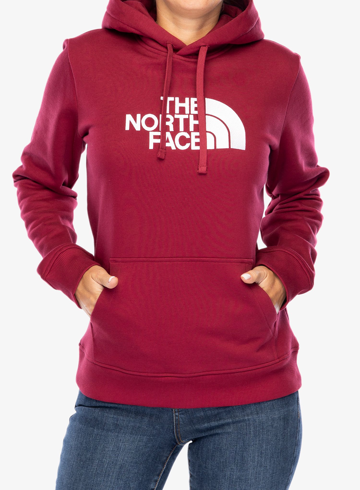 Ženska jopa s kapuco The North Face Drew Peak Pullover Hoodie - beetroot