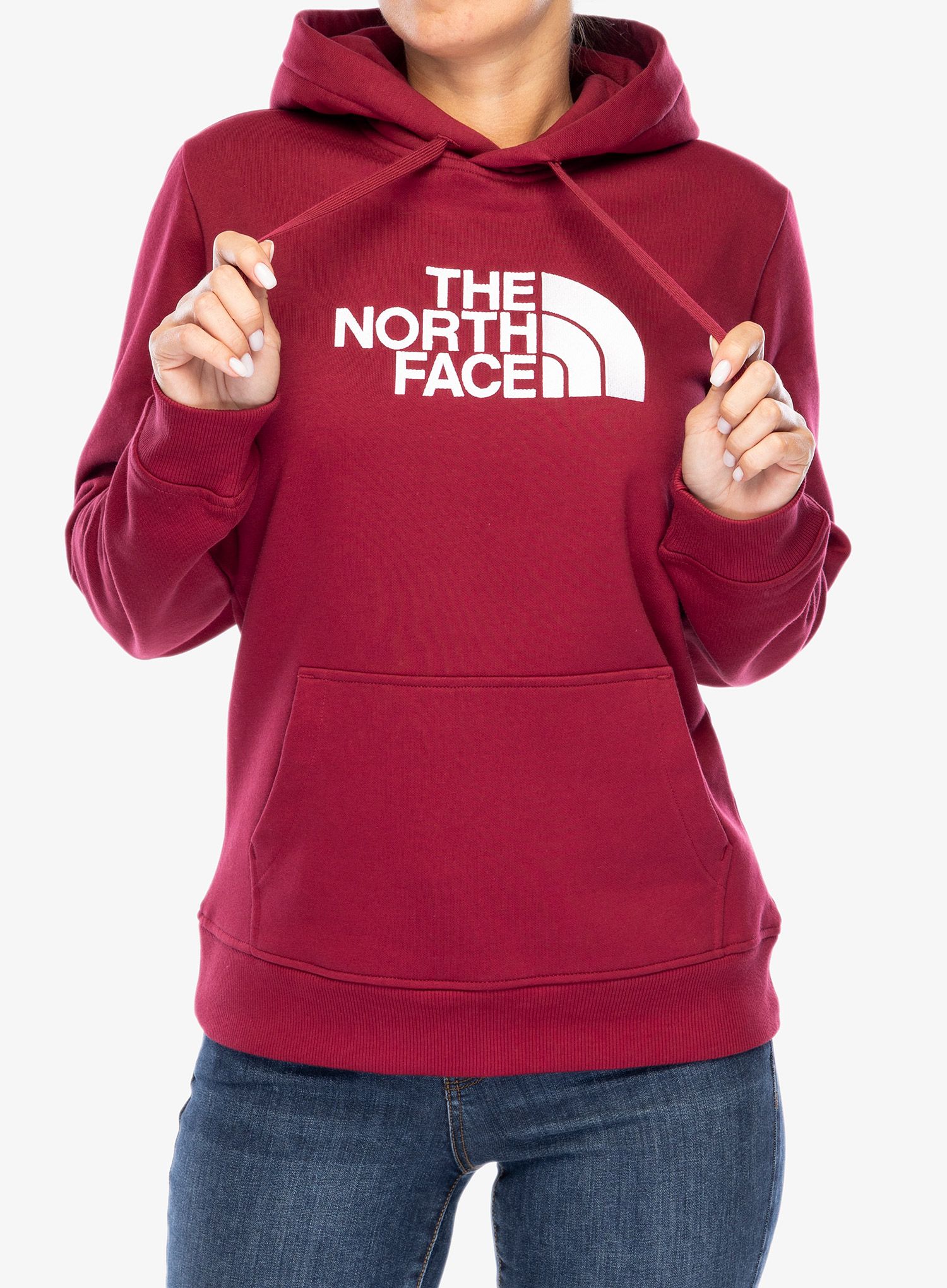 Ženska jopa s kapuco The North Face Drew Peak Pullover Hoodie - beetroot