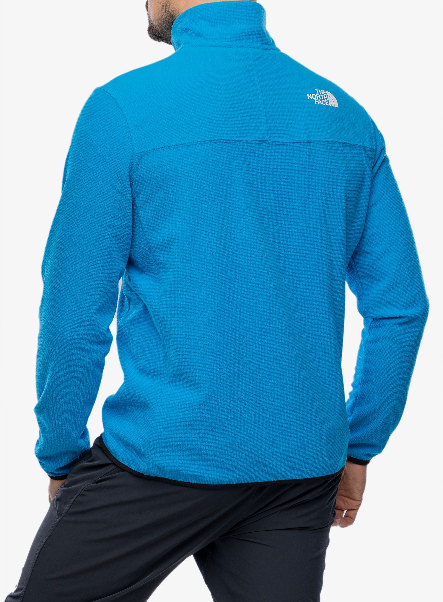 Flis The North Face Experit 1/4 Zip Grid Fleece - skyline blue/tnf black
