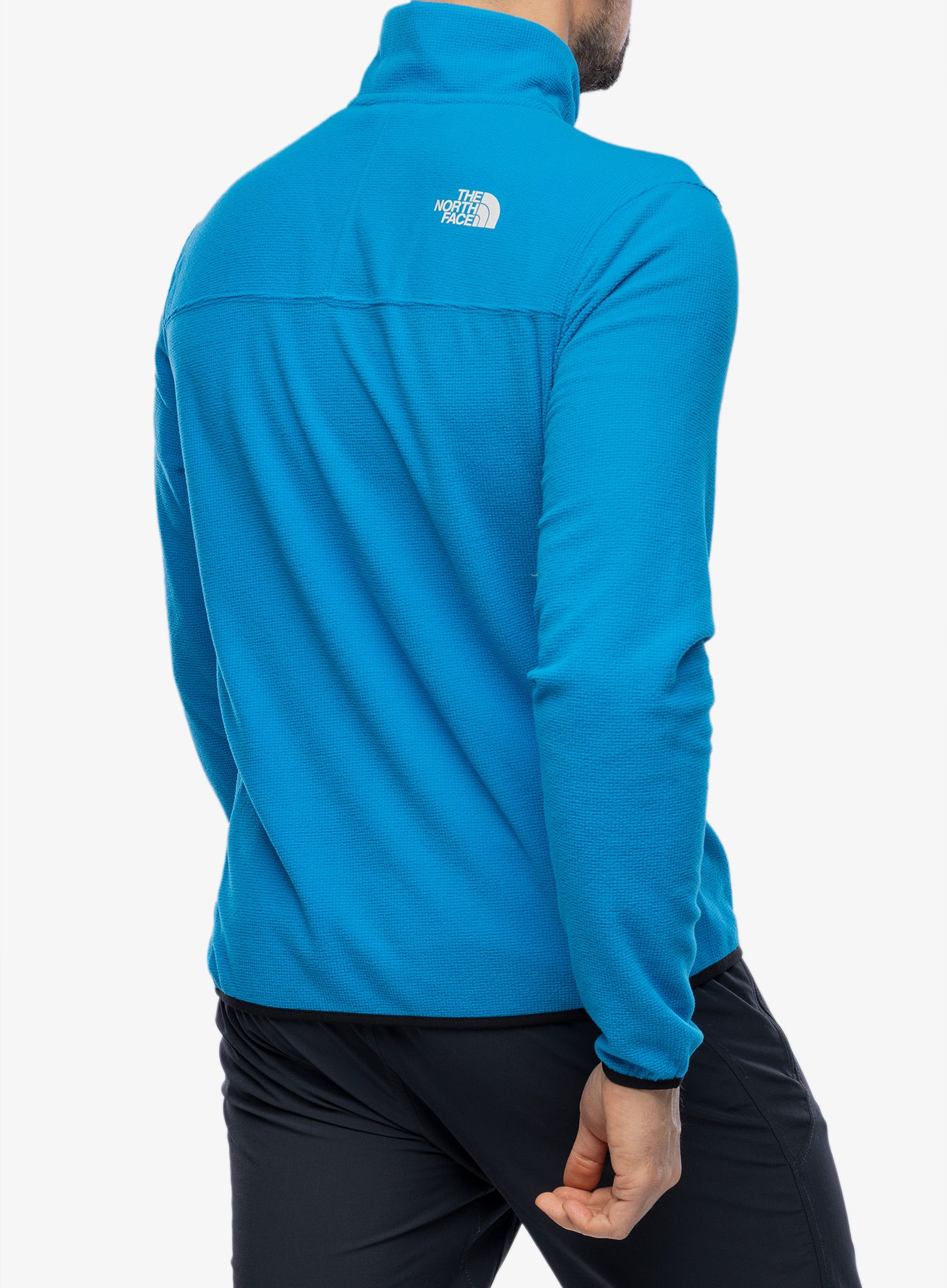 Flis The North Face Experit 1/4 Zip Grid Fleece - skyline blue/tnf black