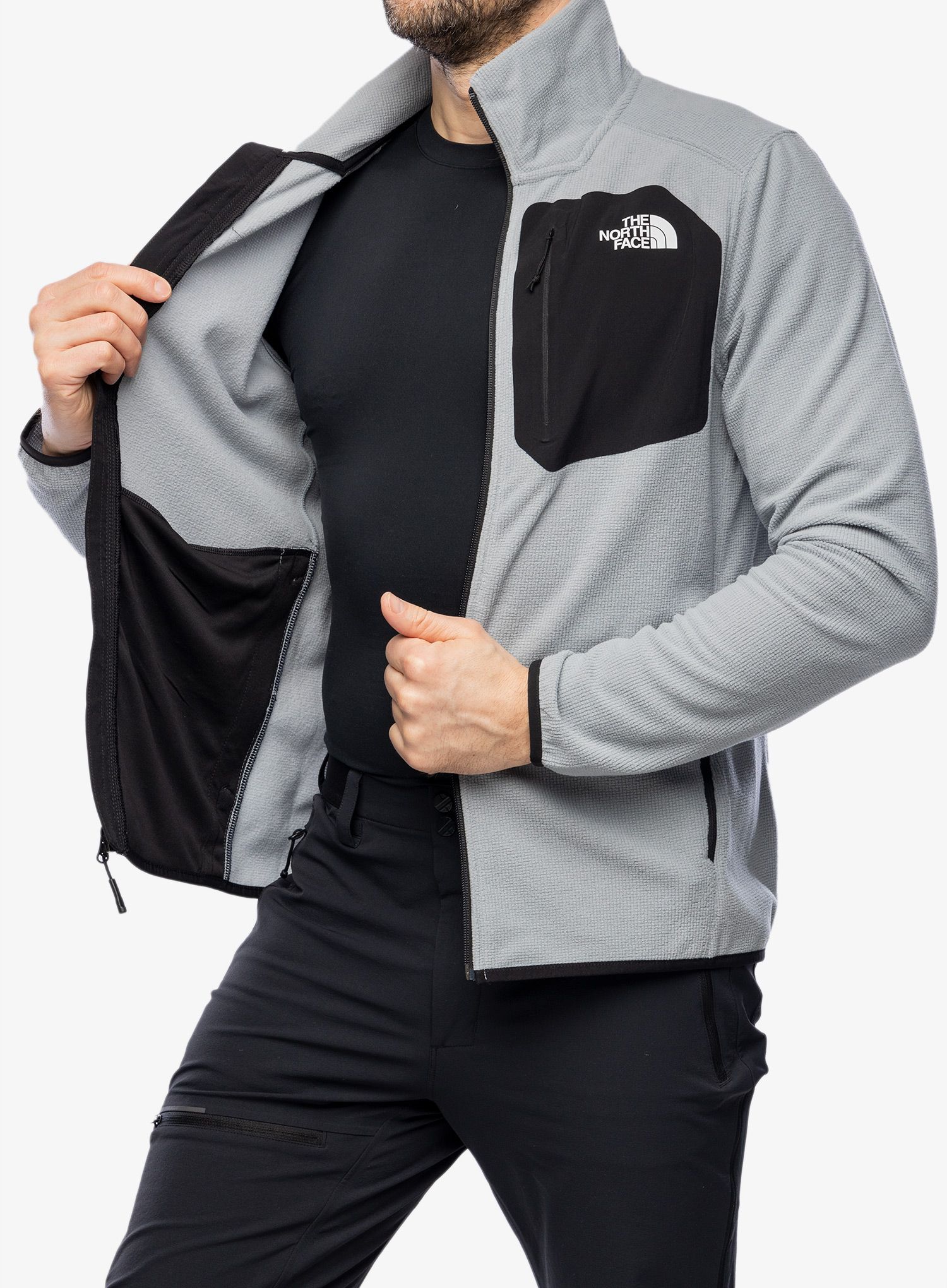 Flis The North Face Experit Grid Fleece - monument grey/black
