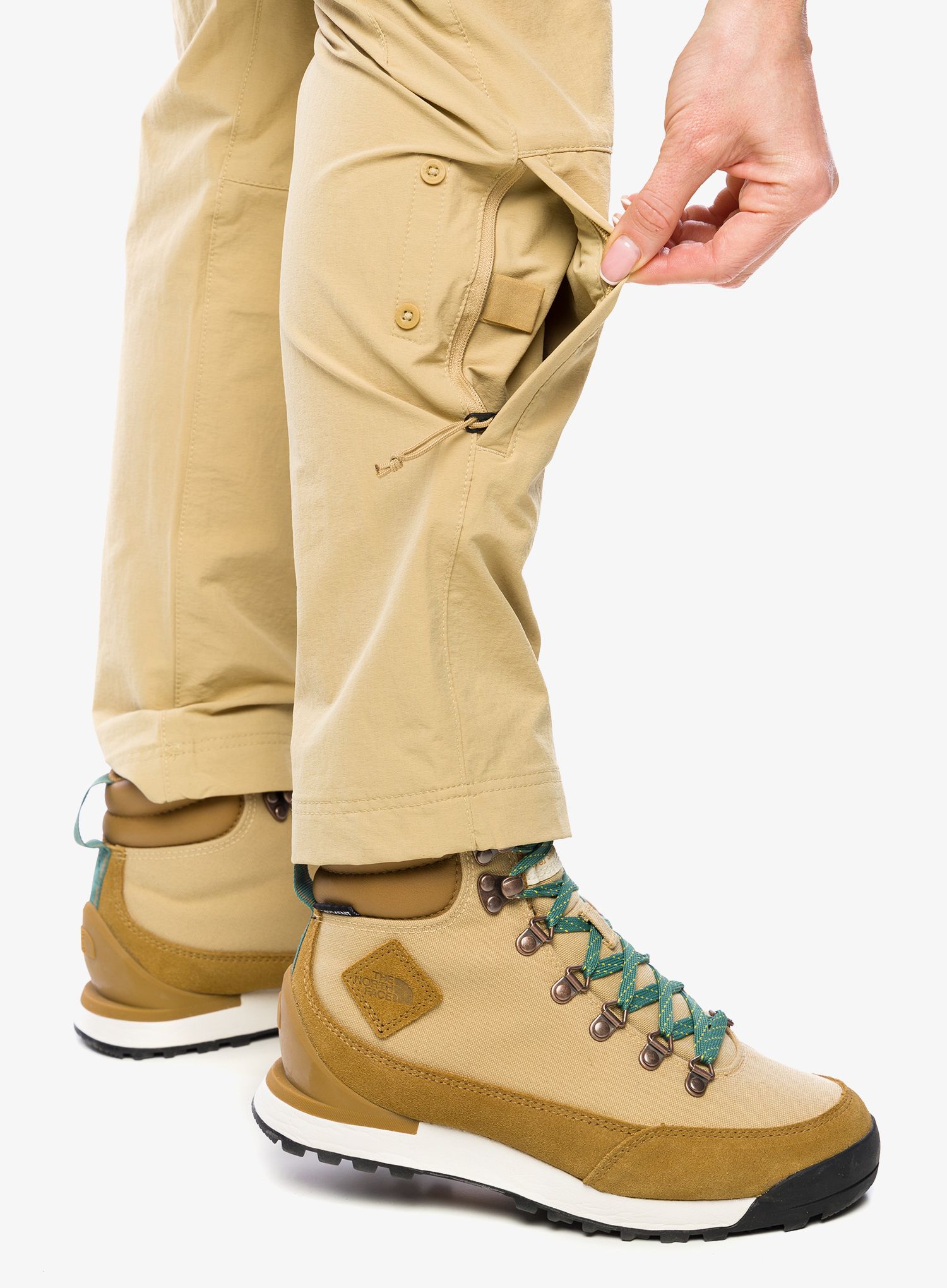 Ženske hlače The North Face Exploration Conv Reg Straight Pant - khaki stone