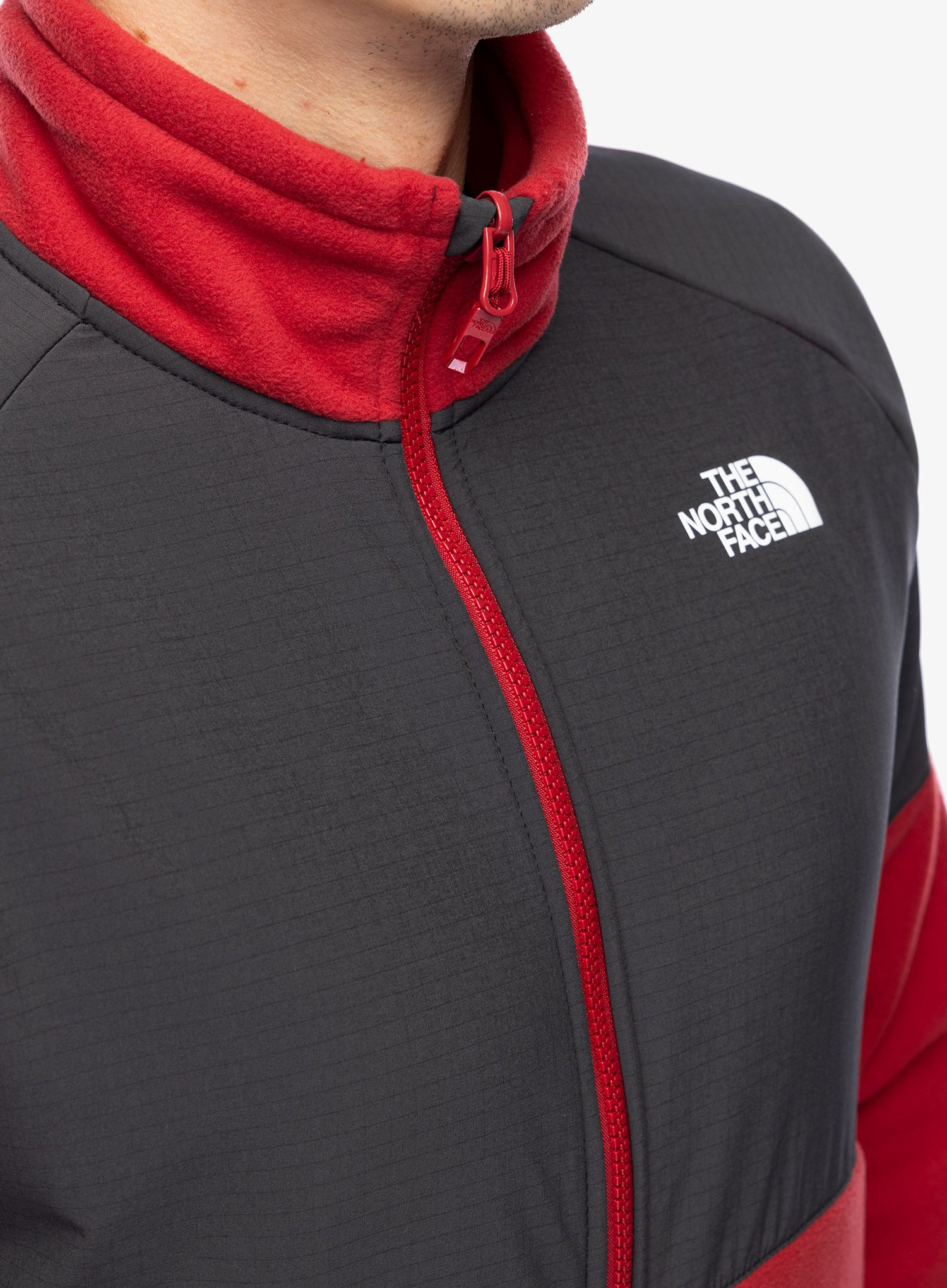 Jopica na zadrgo The North Face Glacier Heavyweight Full Zip Jacket - garnet red/asphalt grey