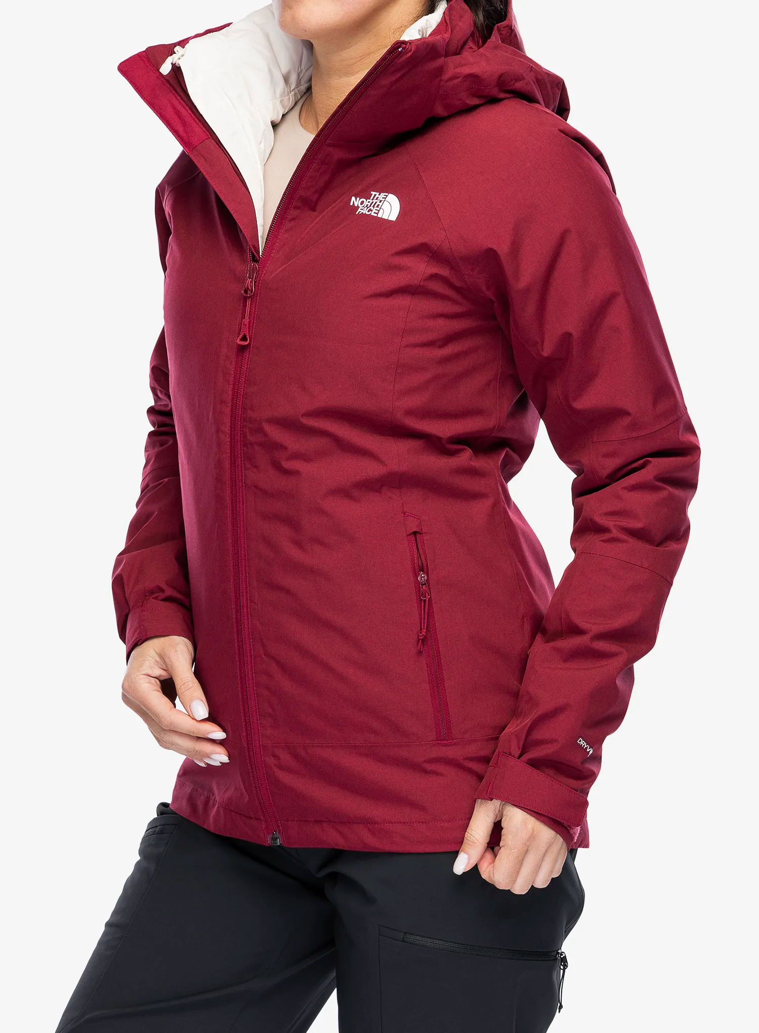 Ženska jakna 3v1 The North Face Inlux Triclimate - beetroot dark/white dune