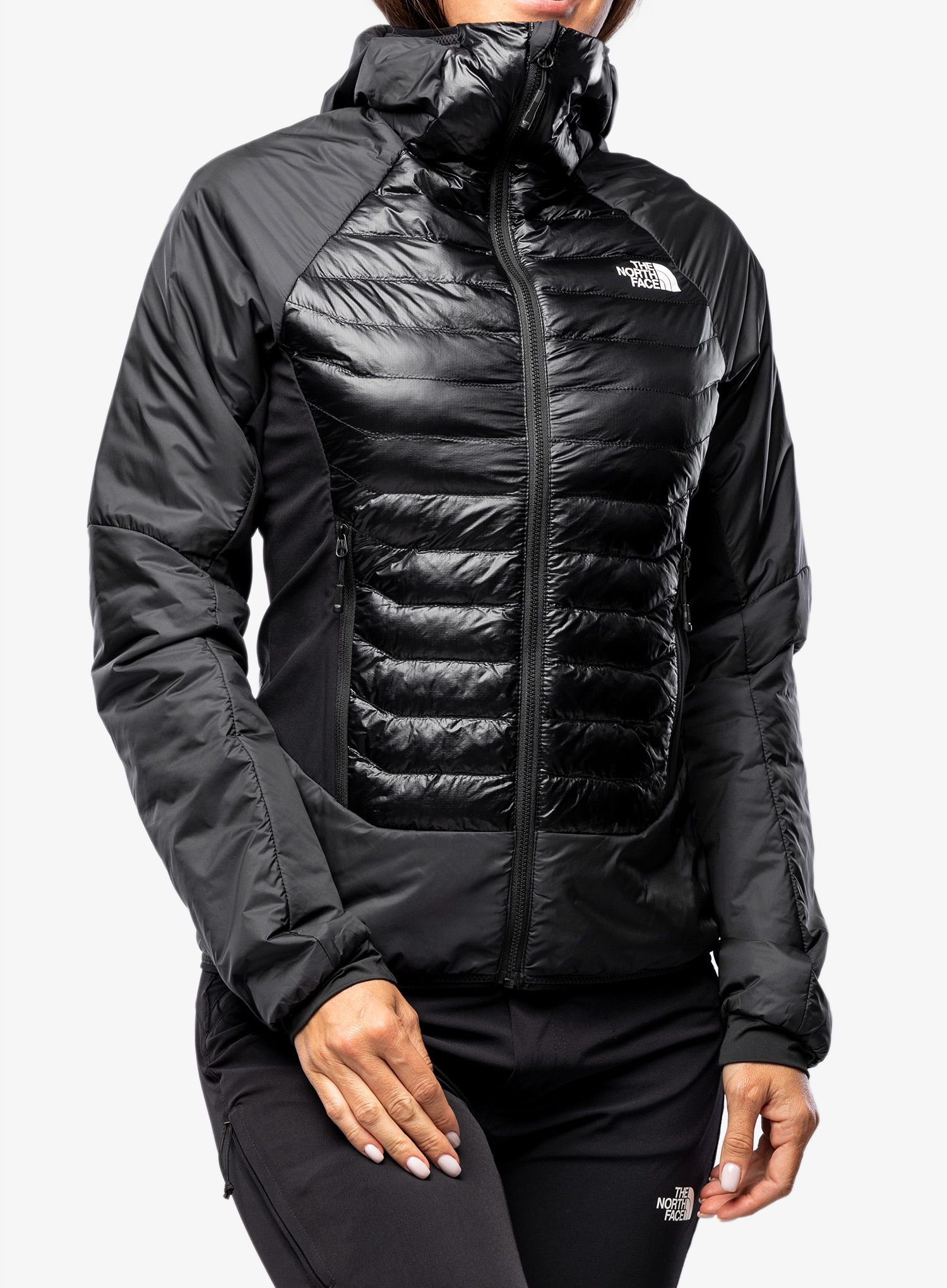 Ženska hibridna jakna The North Face Macugnaga Hybrid Insulation - asphalt grey/black