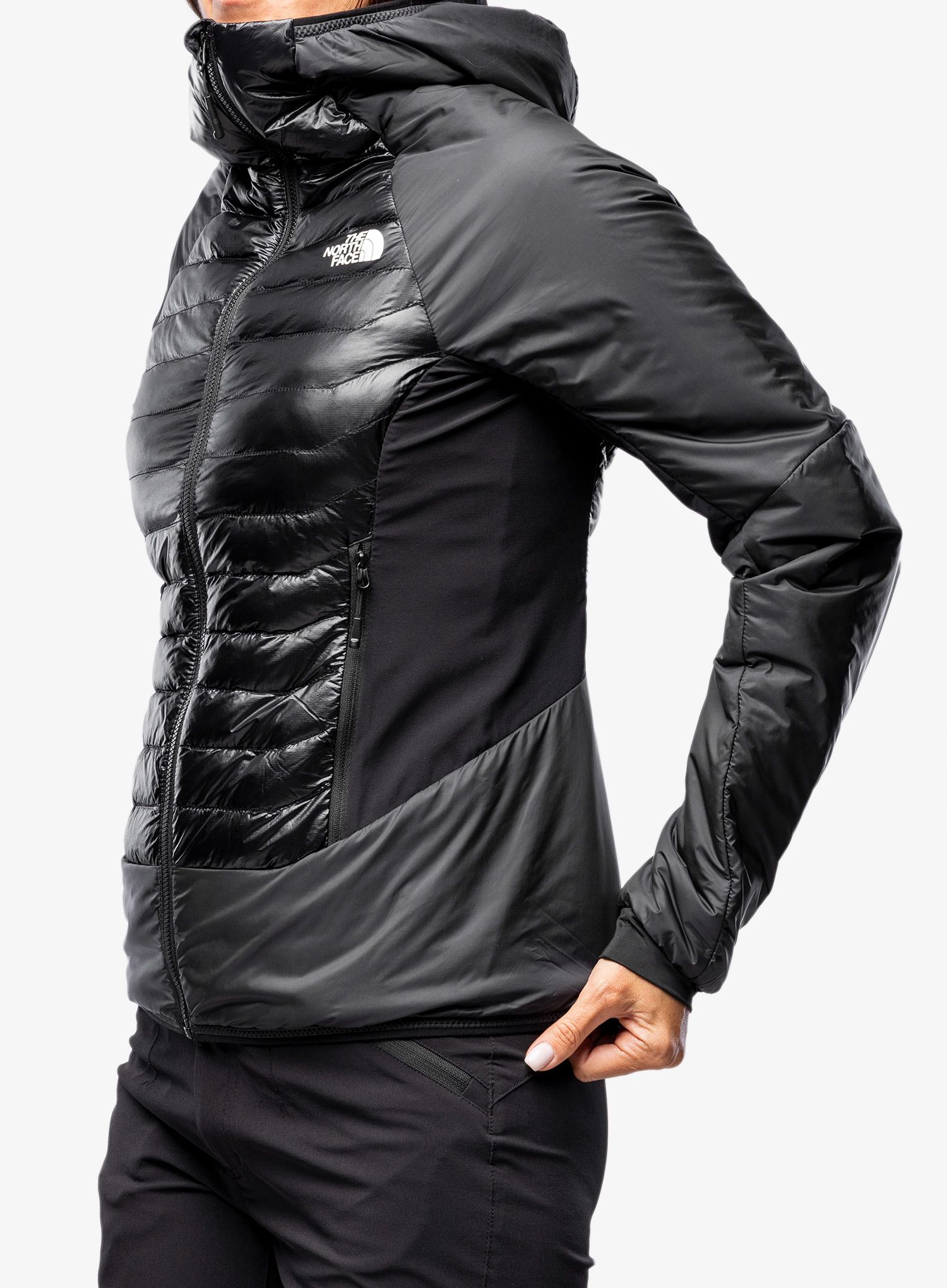Ženska hibridna jakna The North Face Macugnaga Hybrid Insulation - asphalt grey/black