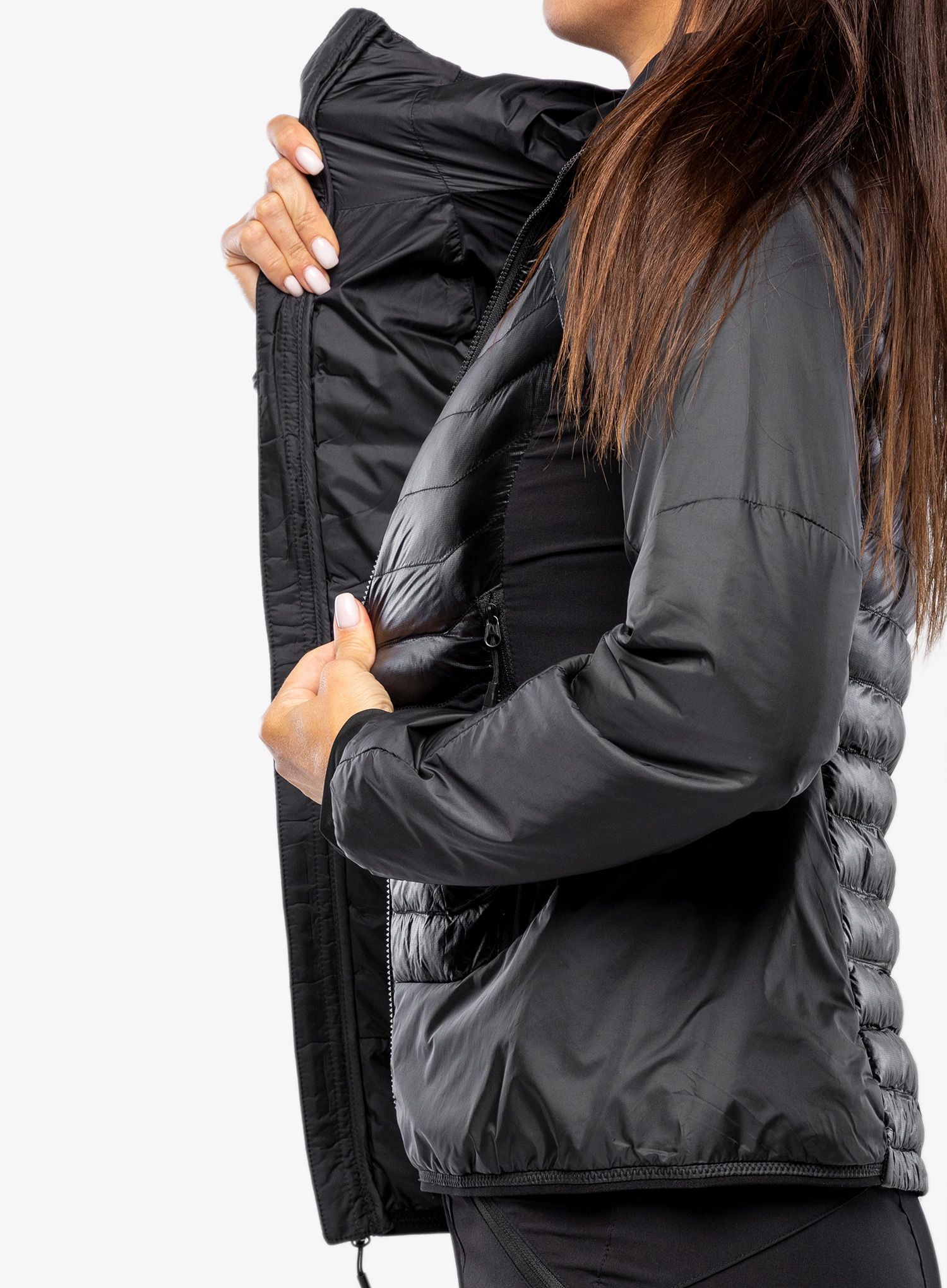 Ženska hibridna jakna The North Face Macugnaga Hybrid Insulation - asphalt grey/black