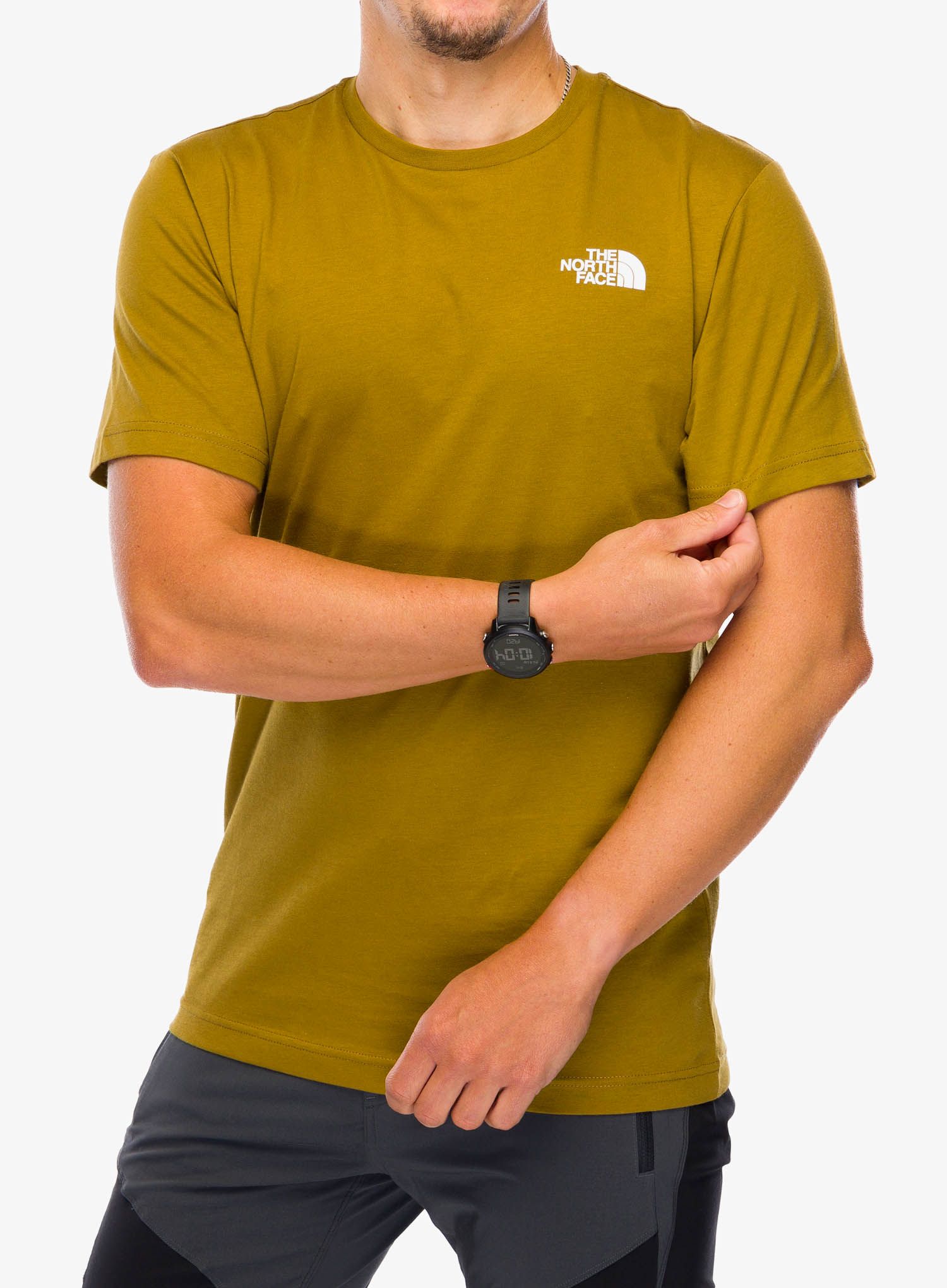 Bombažna majica The North Face S/S Redbox Tee - moss green/tnf black