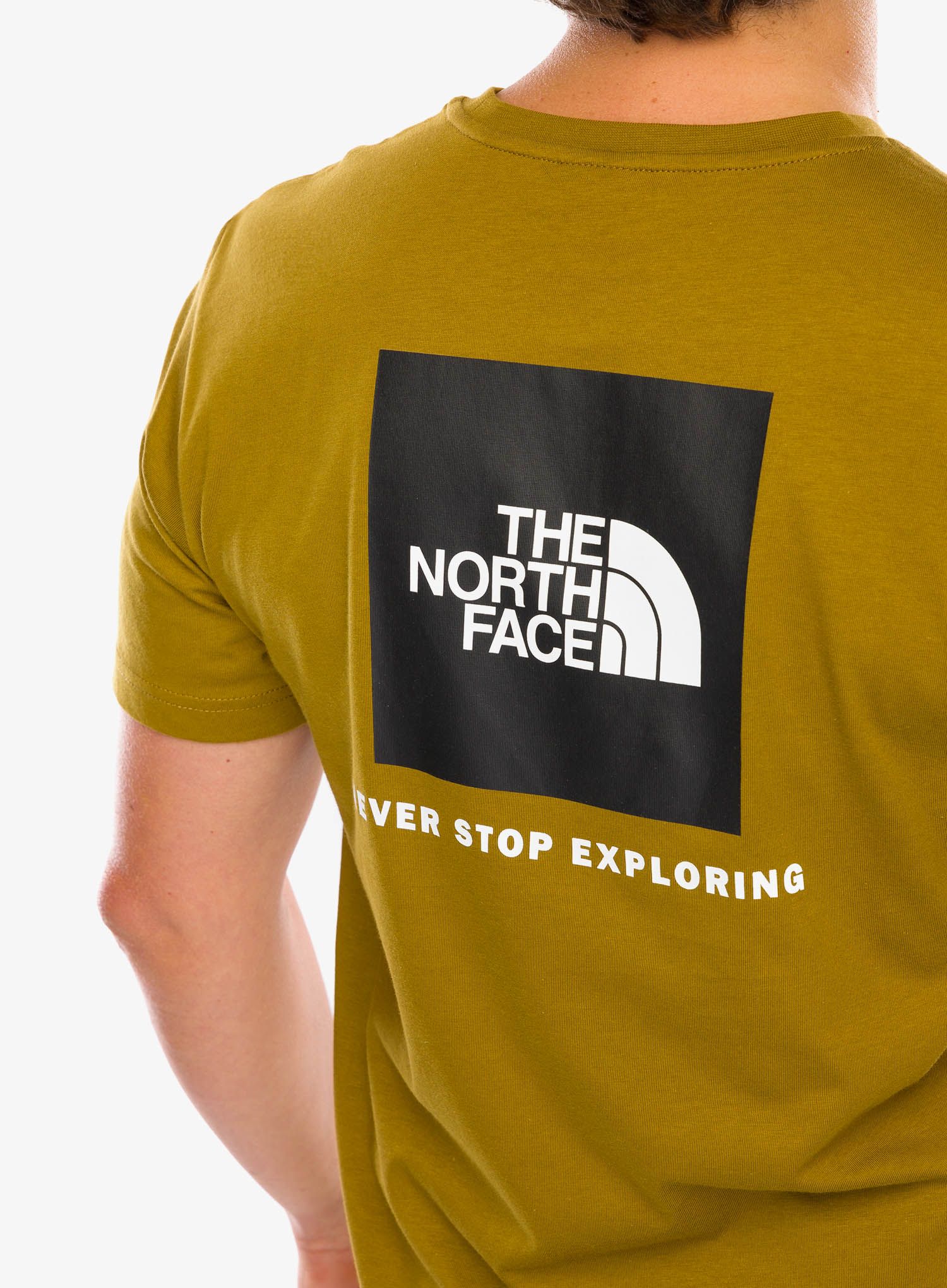 Bombažna majica The North Face S/S Redbox Tee - moss green/tnf black