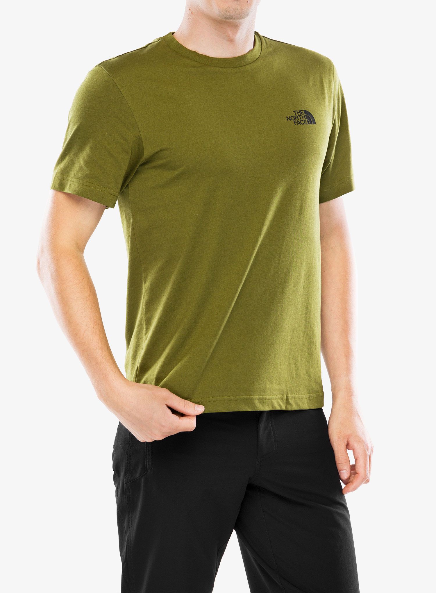 Bombažna majica The North Face S/S Simple Dome Tee - forest olive