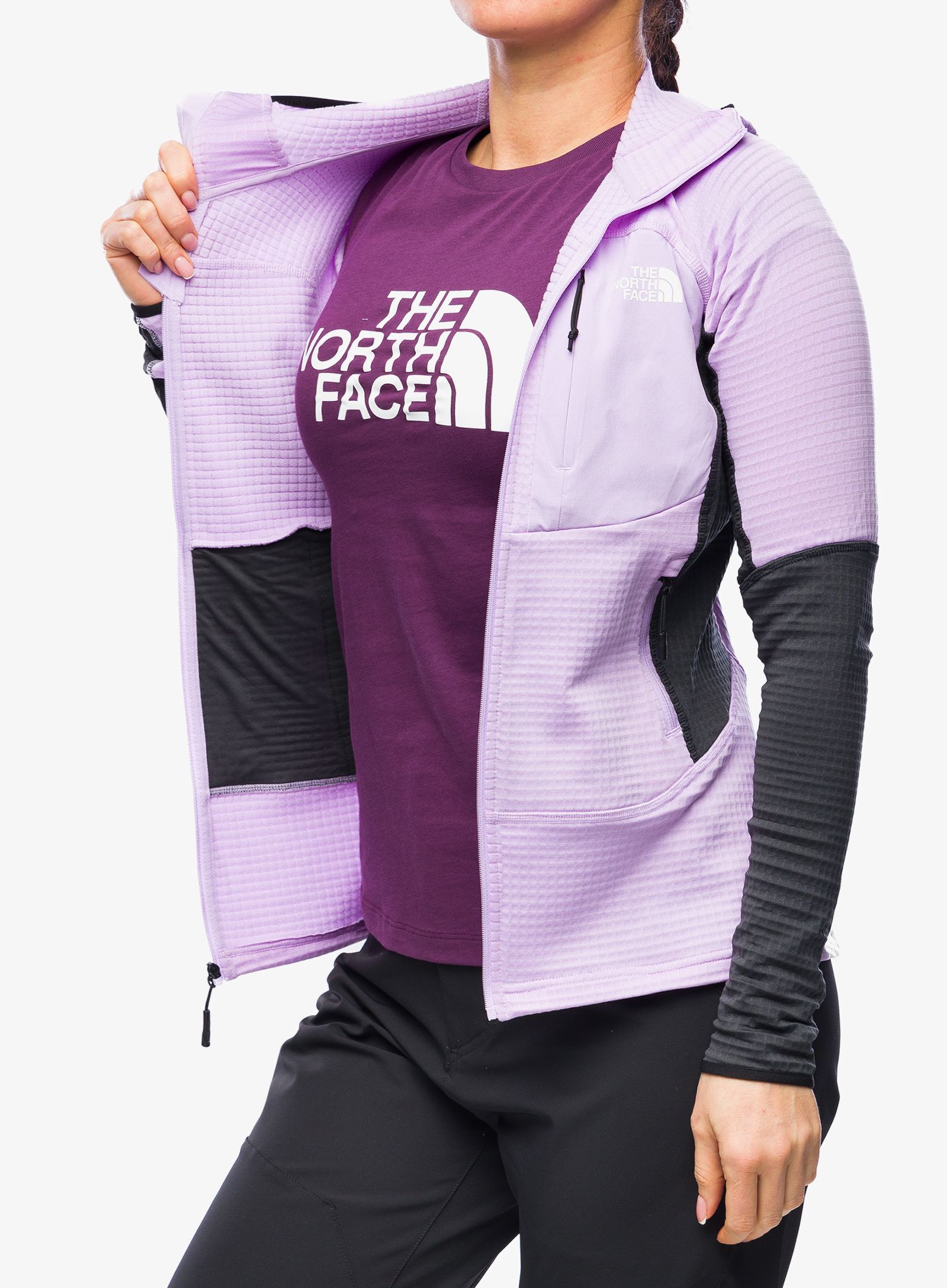 Ženska jopica The North Face Stormgap Powergrid Hoodie - lite lilac/grey