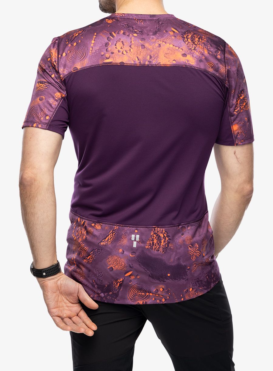 Tekaška majica The North Face Sunriser S/S - vivid flame trailglyph