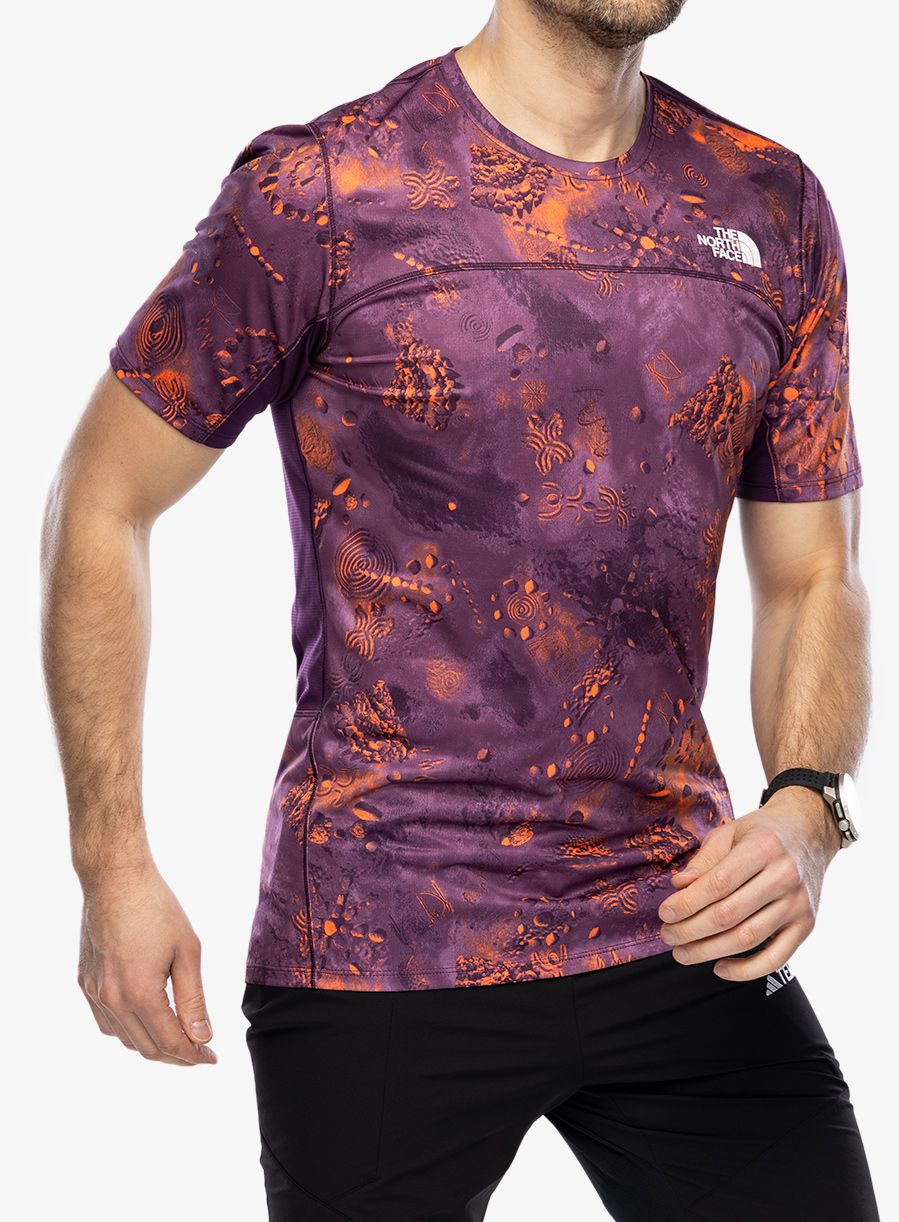 Tekaška majica The North Face Sunriser S/S - vivid flame trailglyph