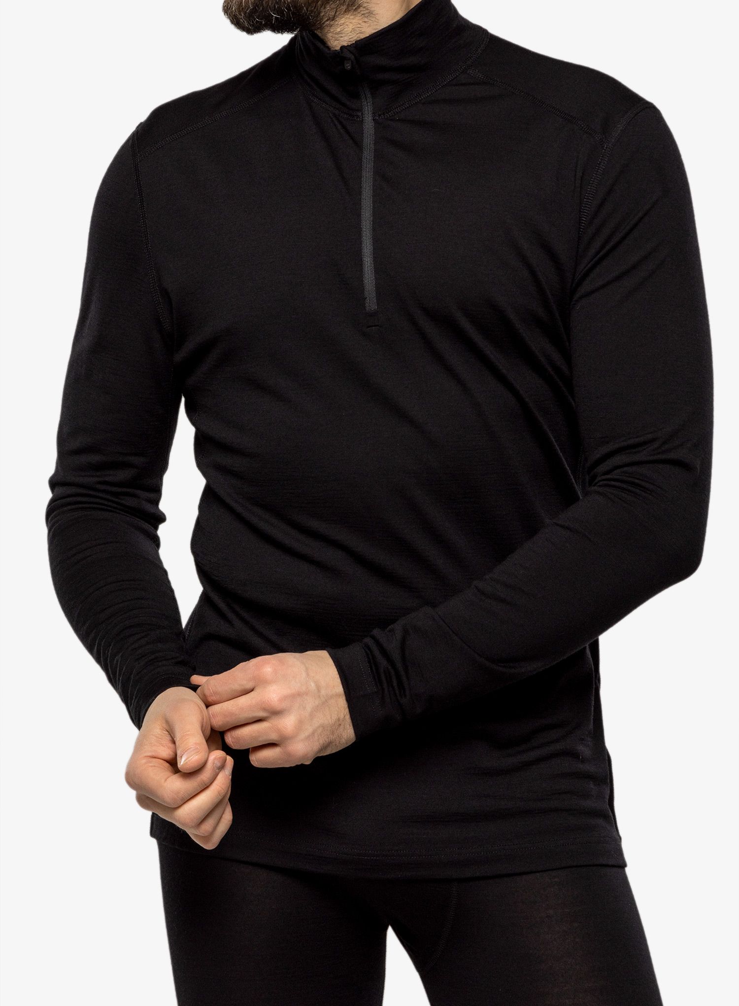 Termo flis jopa Thermowave Merino Wonder Long Sleeve Shirt 1/2 Zip - black