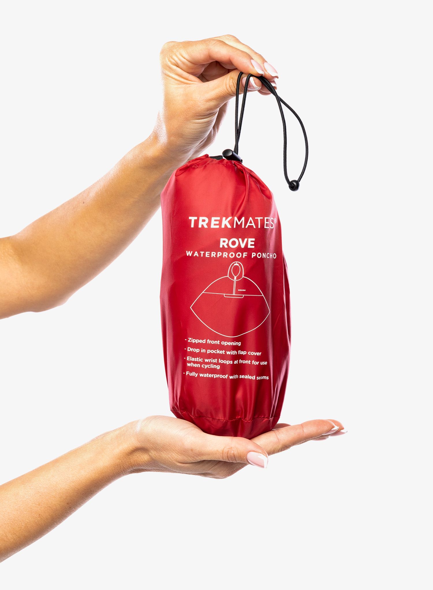 Dežni plašč Trekmates Rove Poncho - chilli pepper
