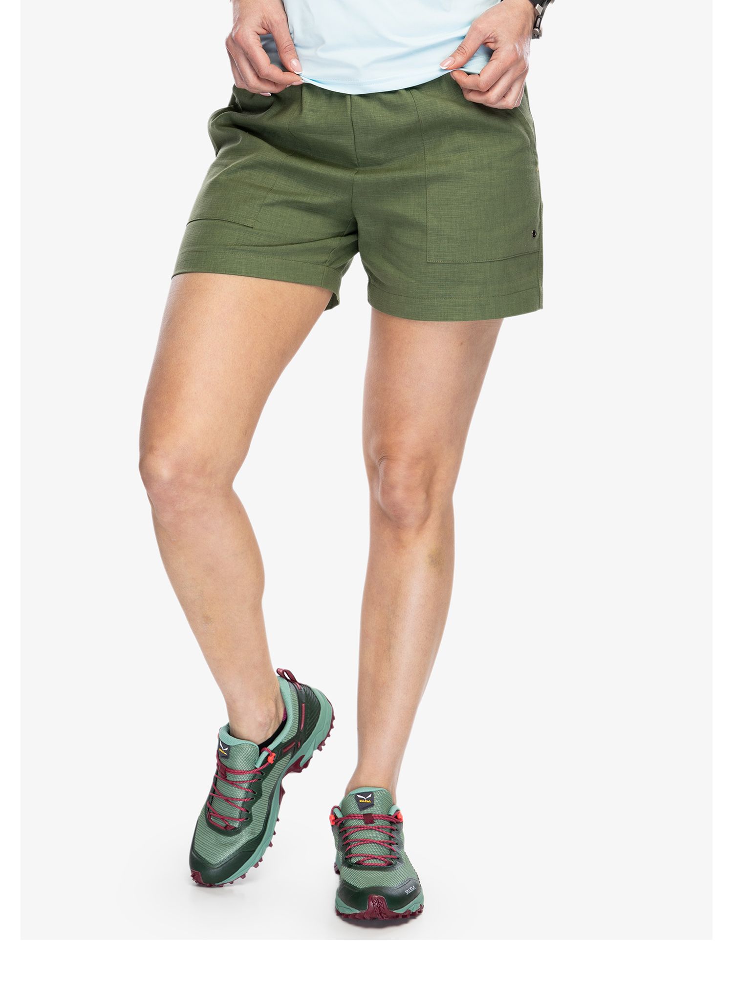 Ženske pohodniške kratke hlače Turbat Goa Hemp Shorts - bronze green