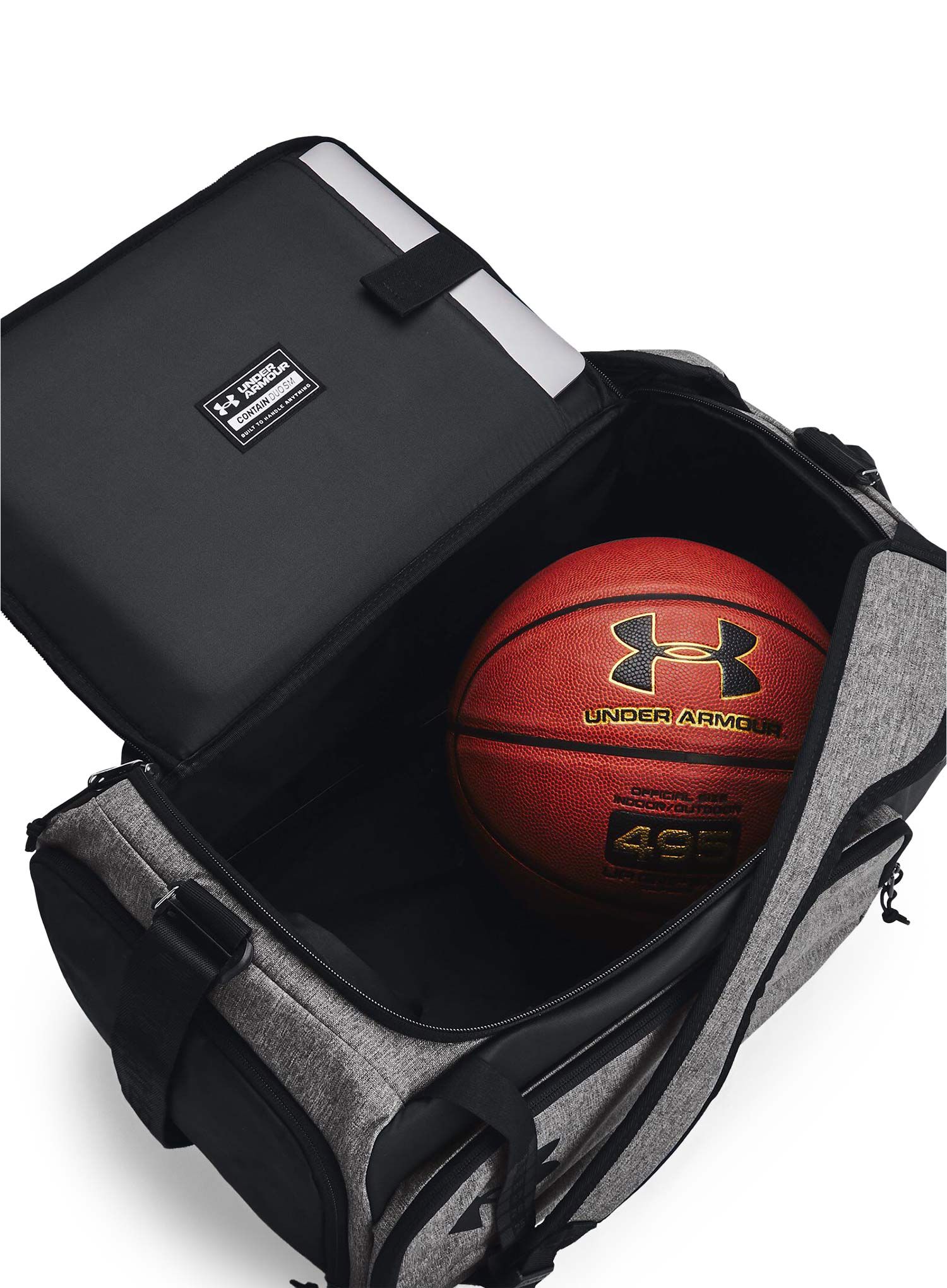 Torba Under Armour Contain Duo Small BP Duffle - castlerock medium/black/white