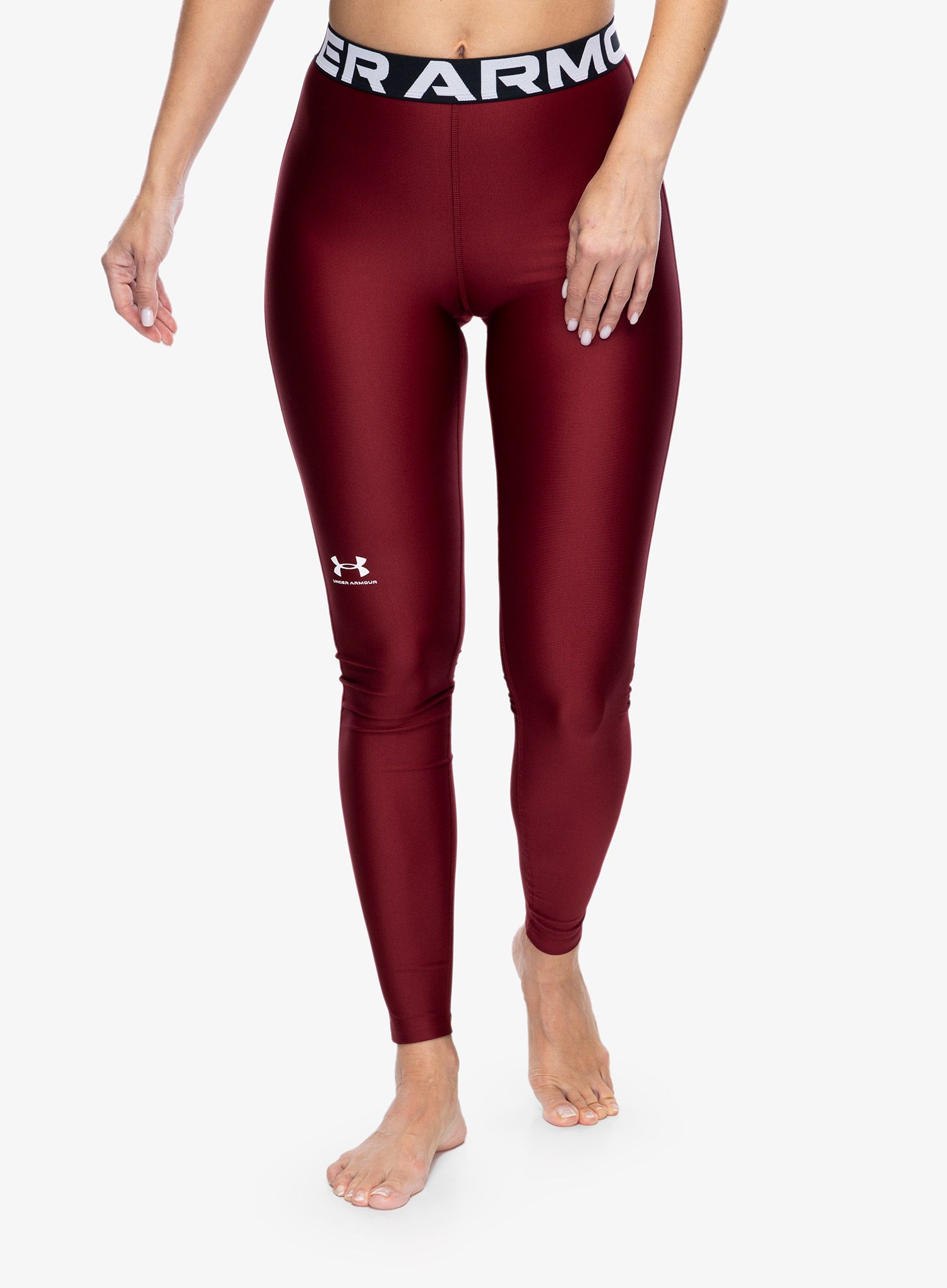 Ženske gamaše Under Armour HeatGear Authentics Leggings - cardinal/white