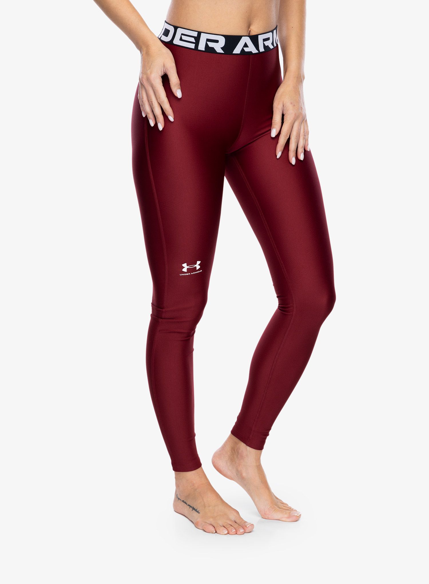 Ženske gamaše Under Armour HeatGear Authentics Leggings - cardinal/white