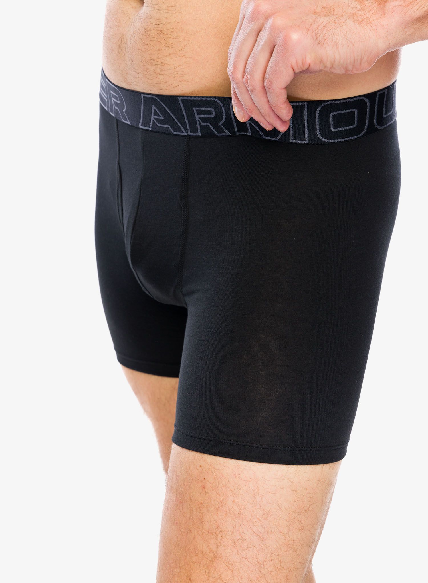 Boksarice Under Armour Performance Cotton 6 in 3-Pack Boxerjock - castlerock full htr/red/steel