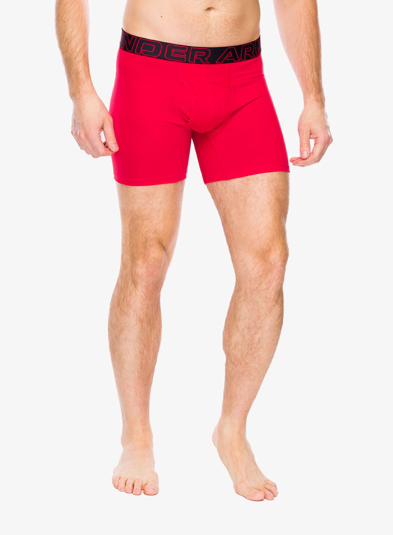 Boksarice Under Armour Performance Cotton 6 in 3-Pack Boxerjock - castlerock full htr/red/steel