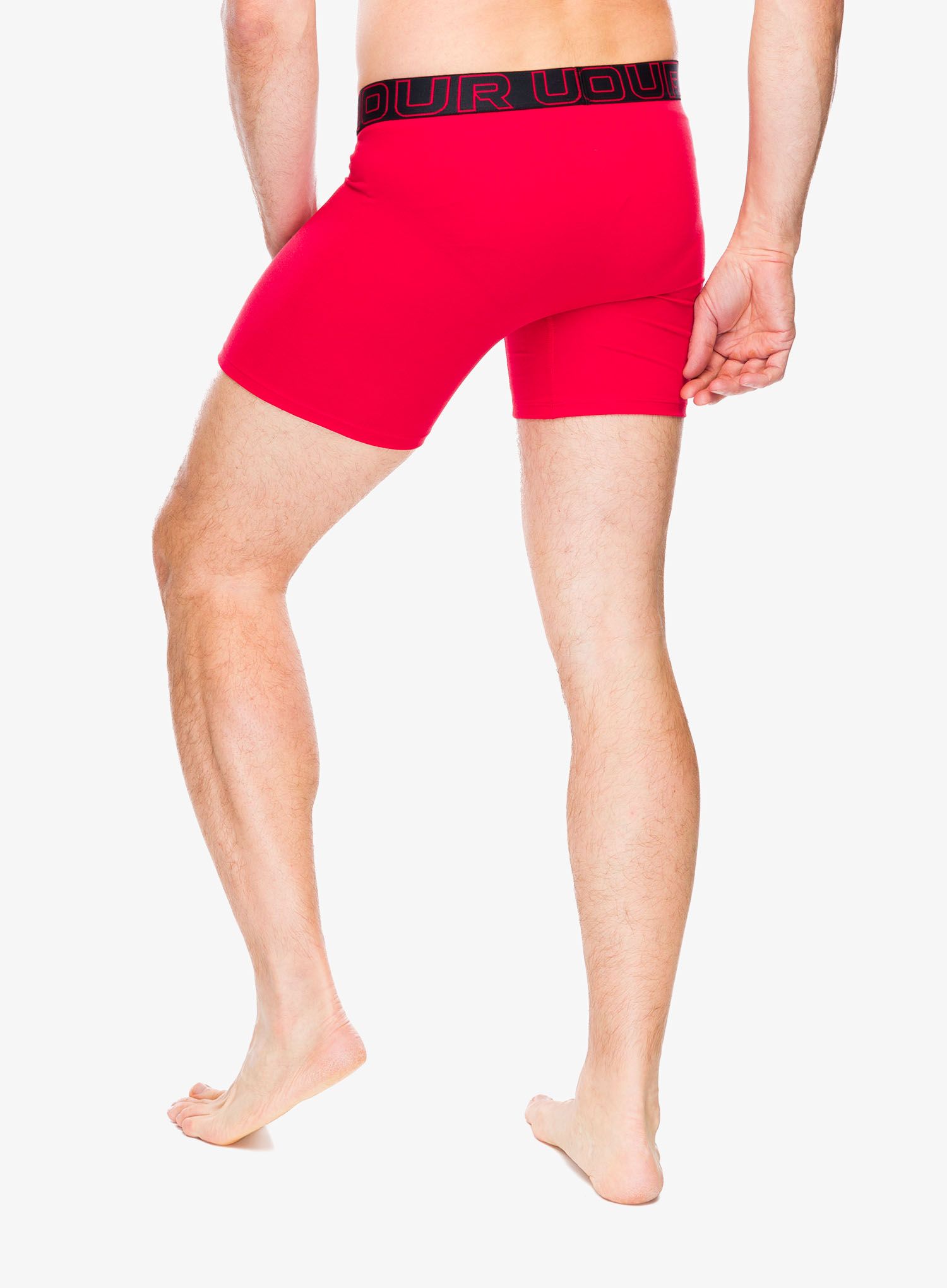 Boksarice Under Armour Performance Cotton 6 in 3-Pack Boxerjock - castlerock full htr/red/steel