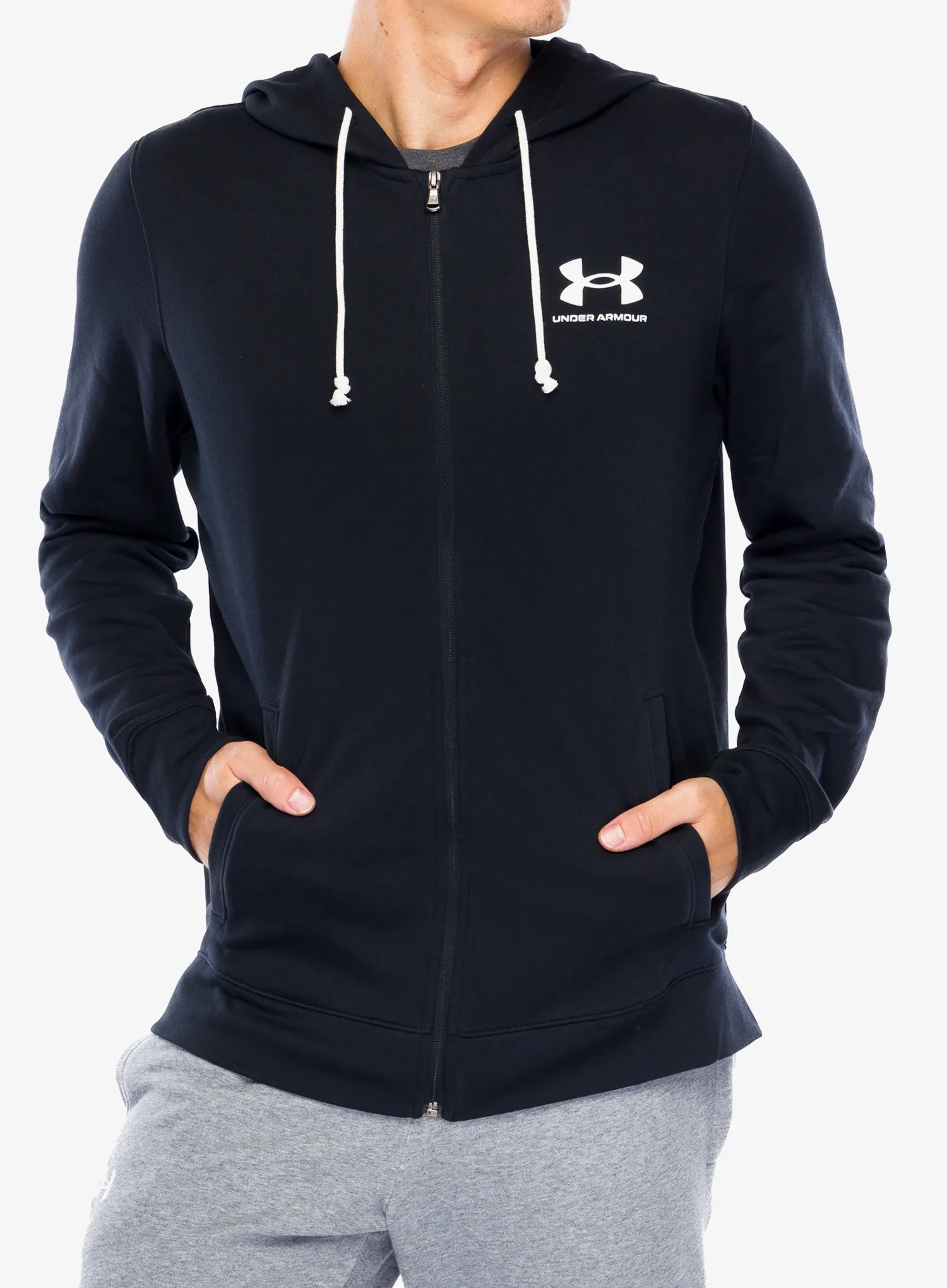 Jopica s kapuco Under Armour Rival Terry Full-Zip - black/onyx white