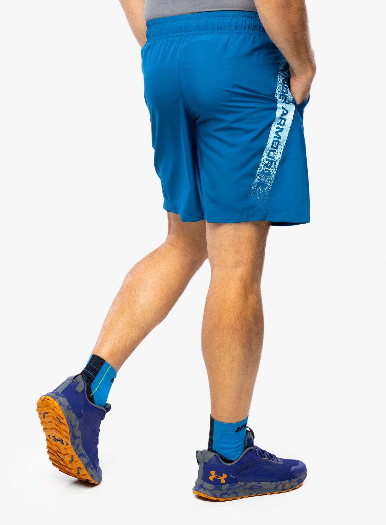 Športne kratke hlače Under Armour Woven Graphic Shorts - varsity blue/blizzard