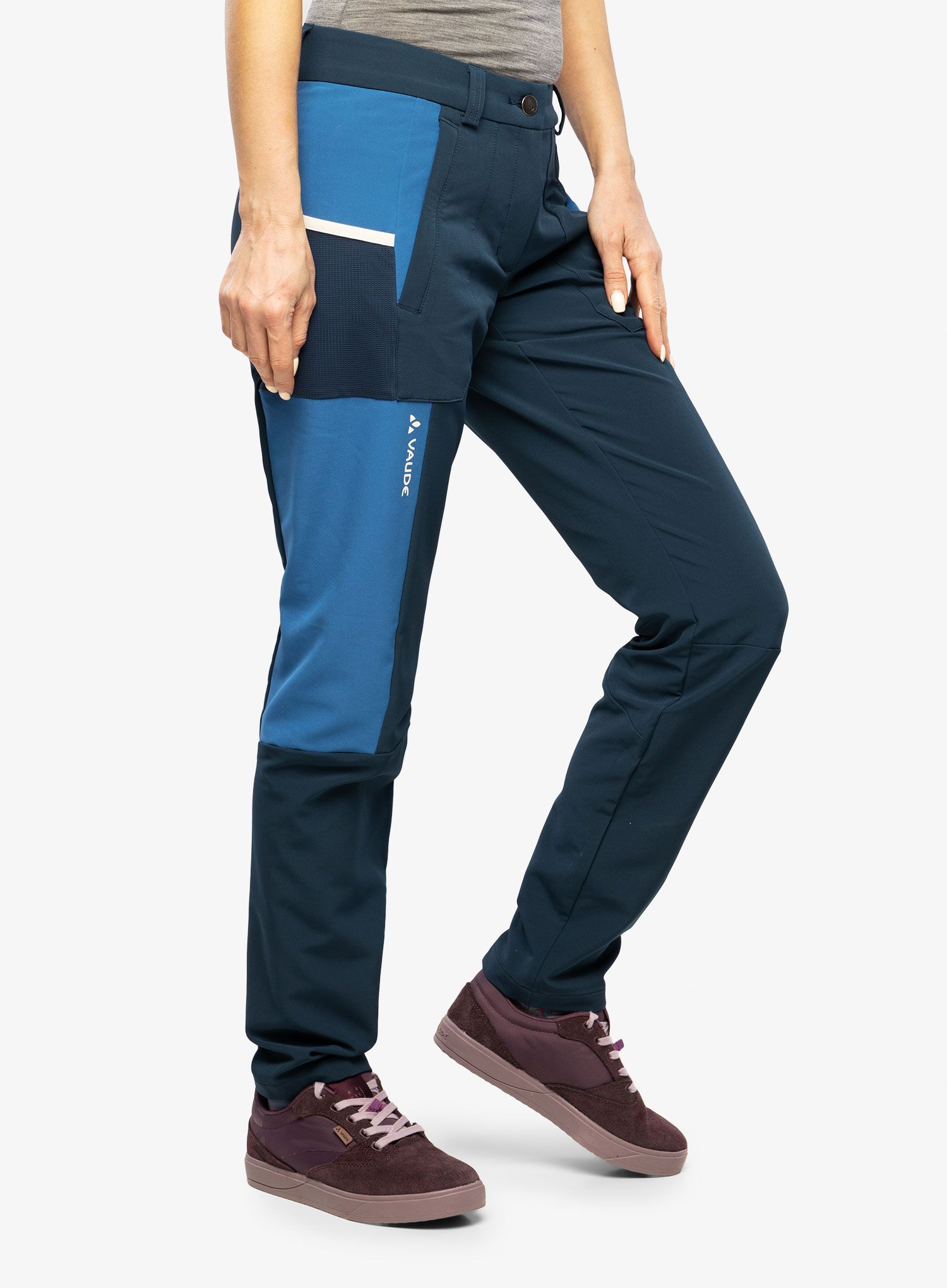 Ženske pohodniške hlače Vaude Elope Slim Fit Pants - dark sea