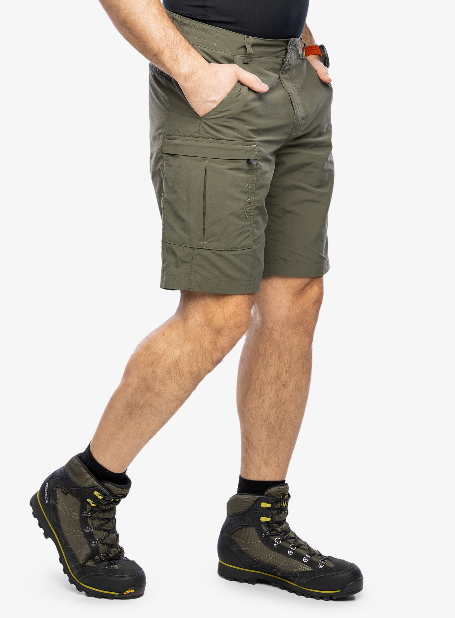Pohodniške kratke hlače Vaude Farley Bermuda V - khaki uni