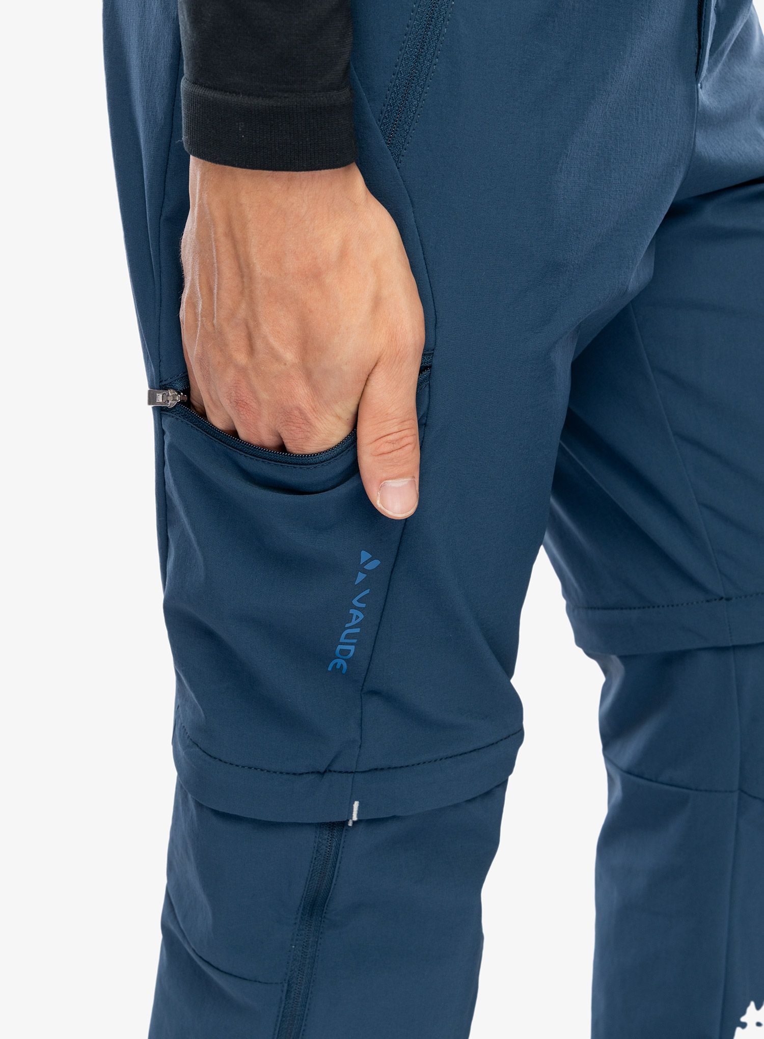 Hlače z odstranljivimi hlačnicami Vaude Farley Stretch T-Zip Pants III - dark sea