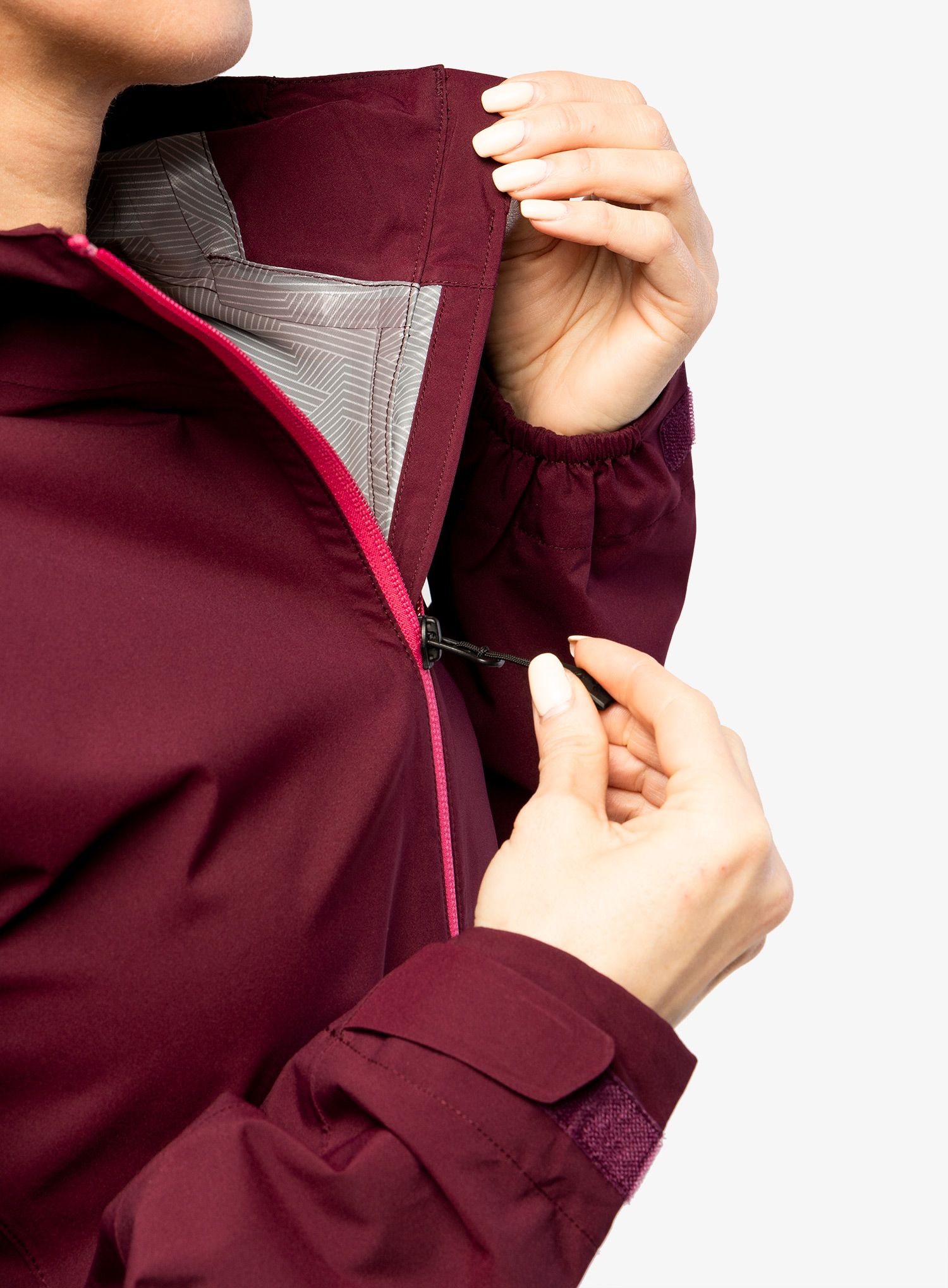 Ženska nepremočljiva jakna Vaude Moab Rain Jacket II - cassis