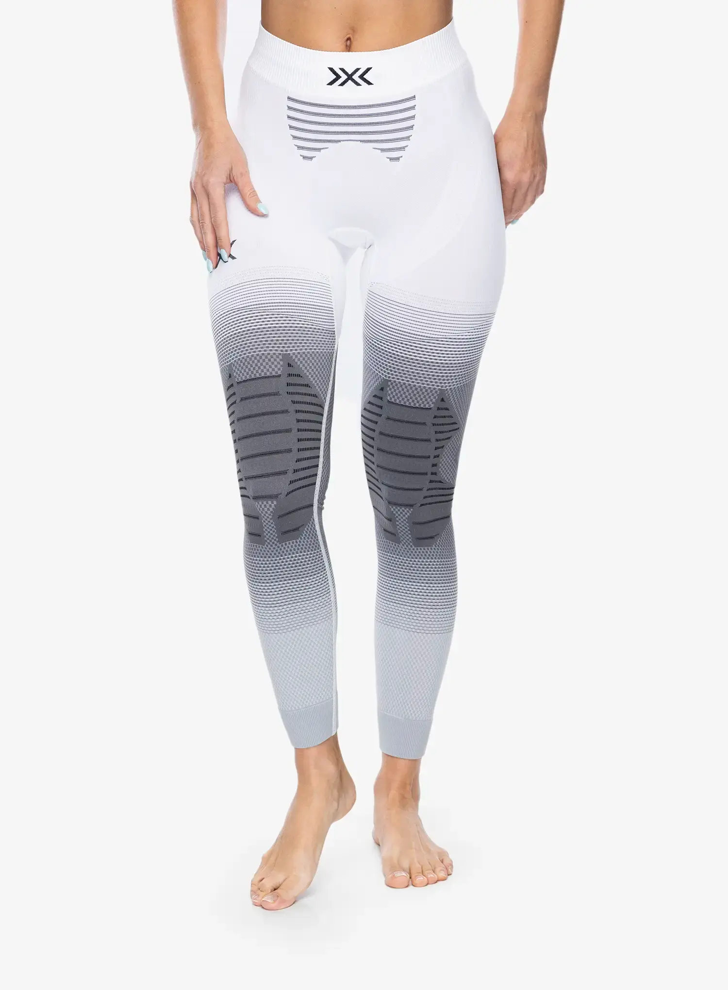 Ženske termo pajkice X-Bionic Invent Fx Pants - white/grey/light grey