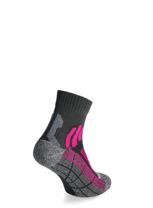 Ženske pohodne nogavice X-Socks Trek Outdoor Low Cut - anthracite/fuchsia