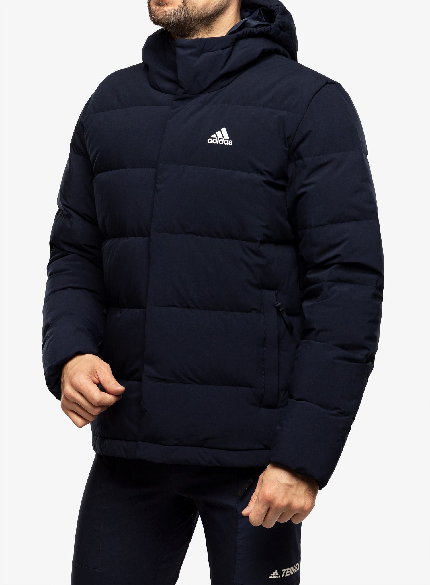 Puhovka adidas Helionic Hooded Jacket - legend ink