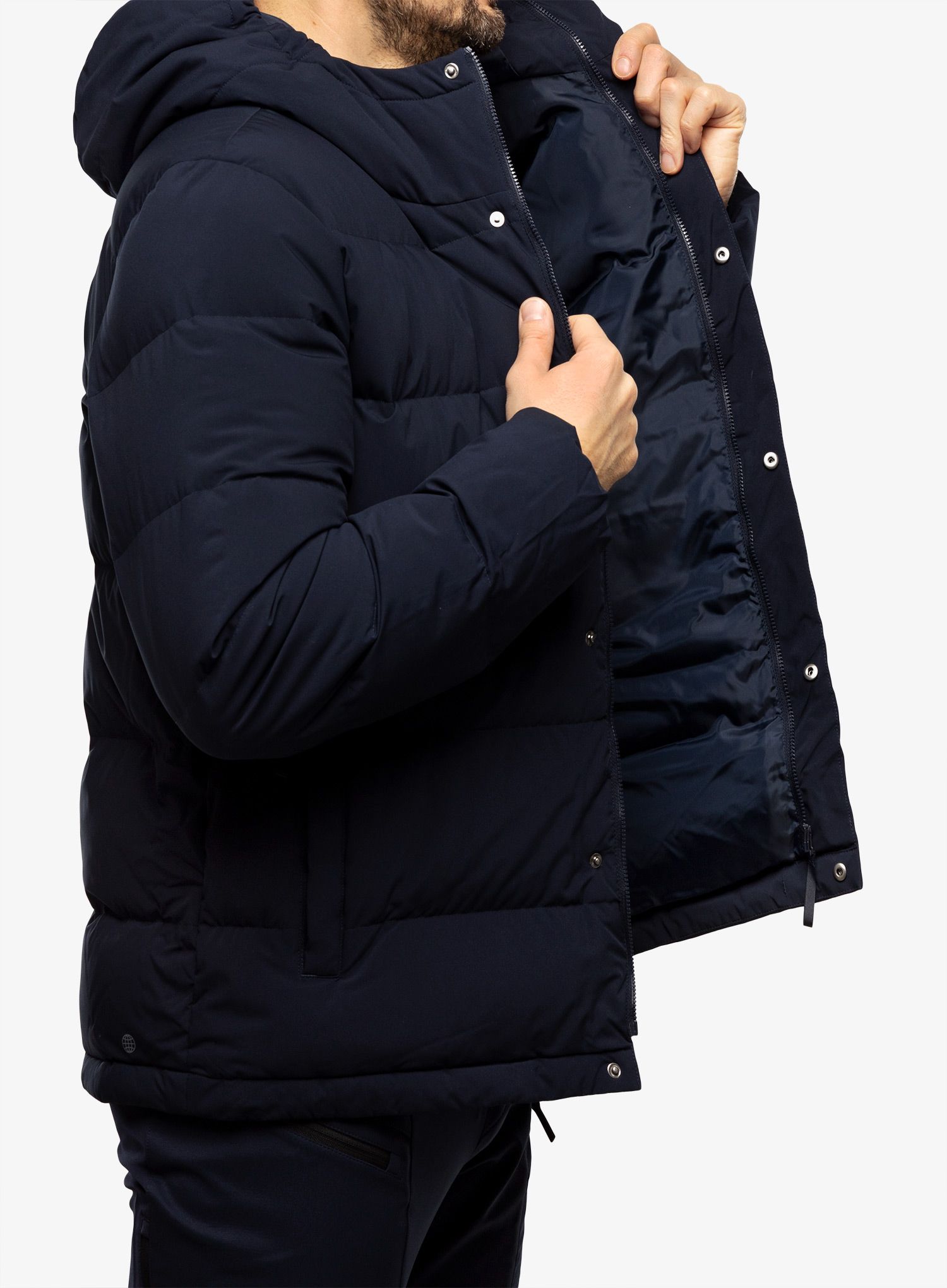 Puhovka adidas Helionic Hooded Jacket - legend ink