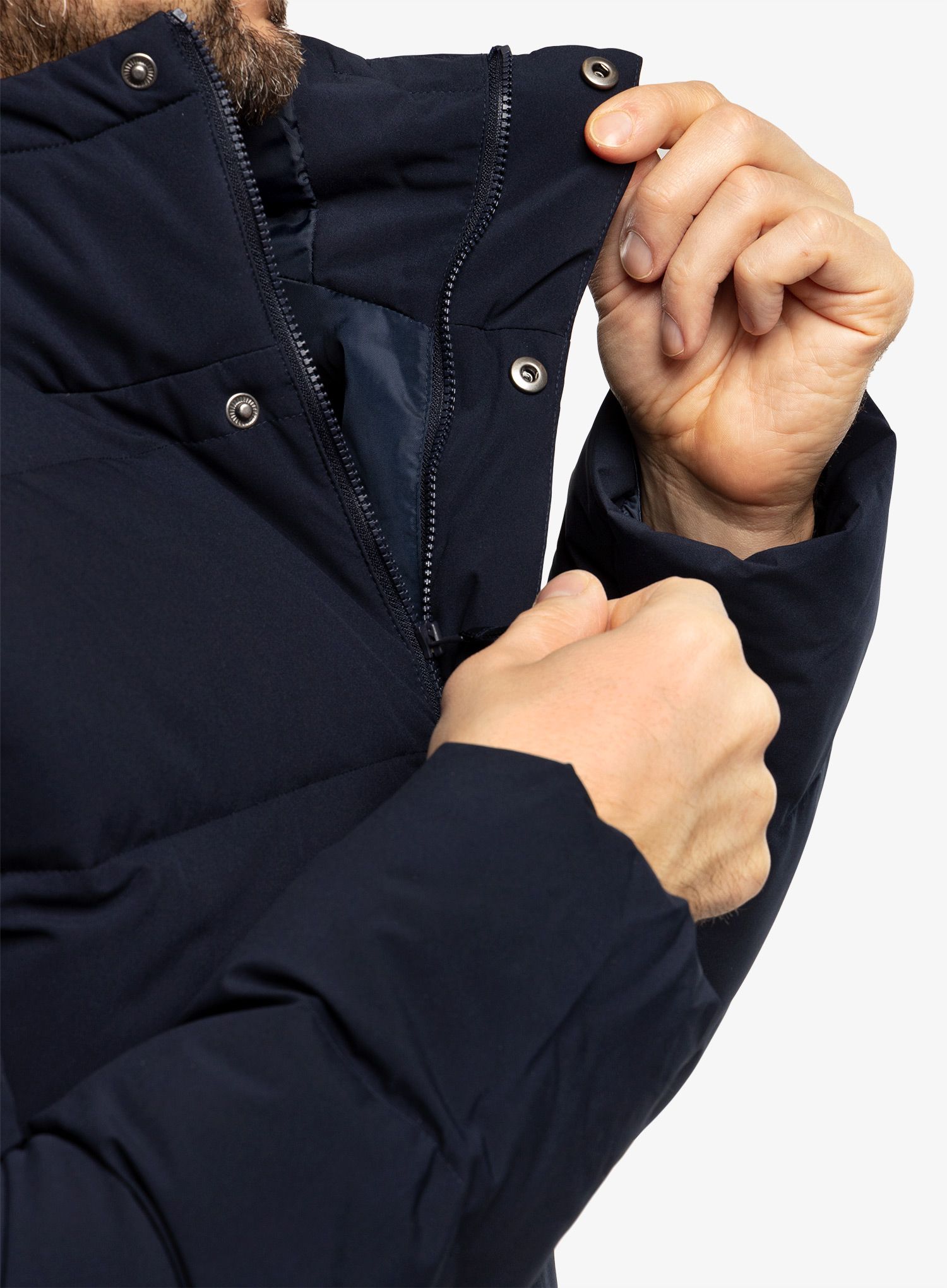 Puhovka adidas Helionic Hooded Jacket - legend ink