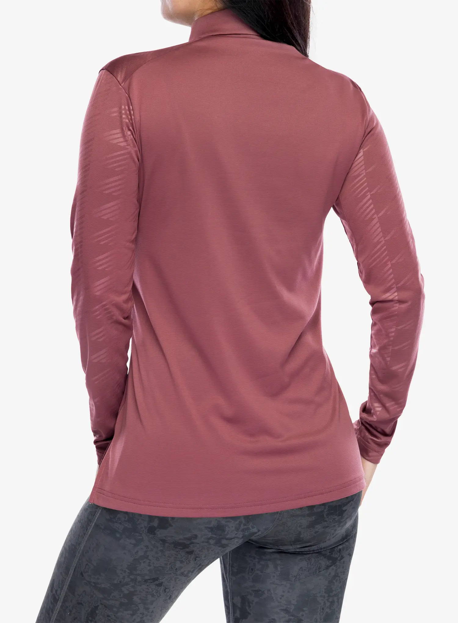 Ženska jopica adidas TERREX Multi Half-Zip LS Tee - quiet crimson