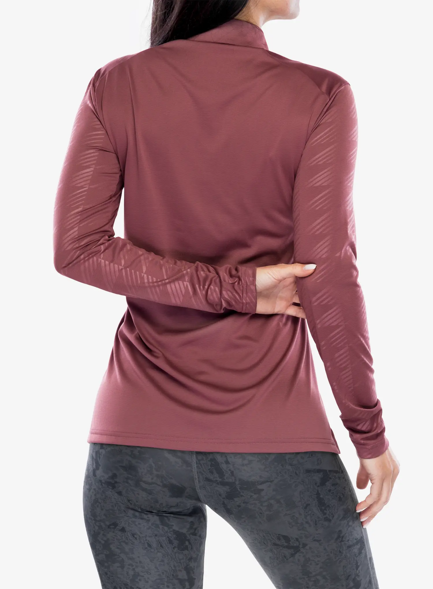 Ženska jopica adidas TERREX Multi Half-Zip LS Tee - quiet crimson