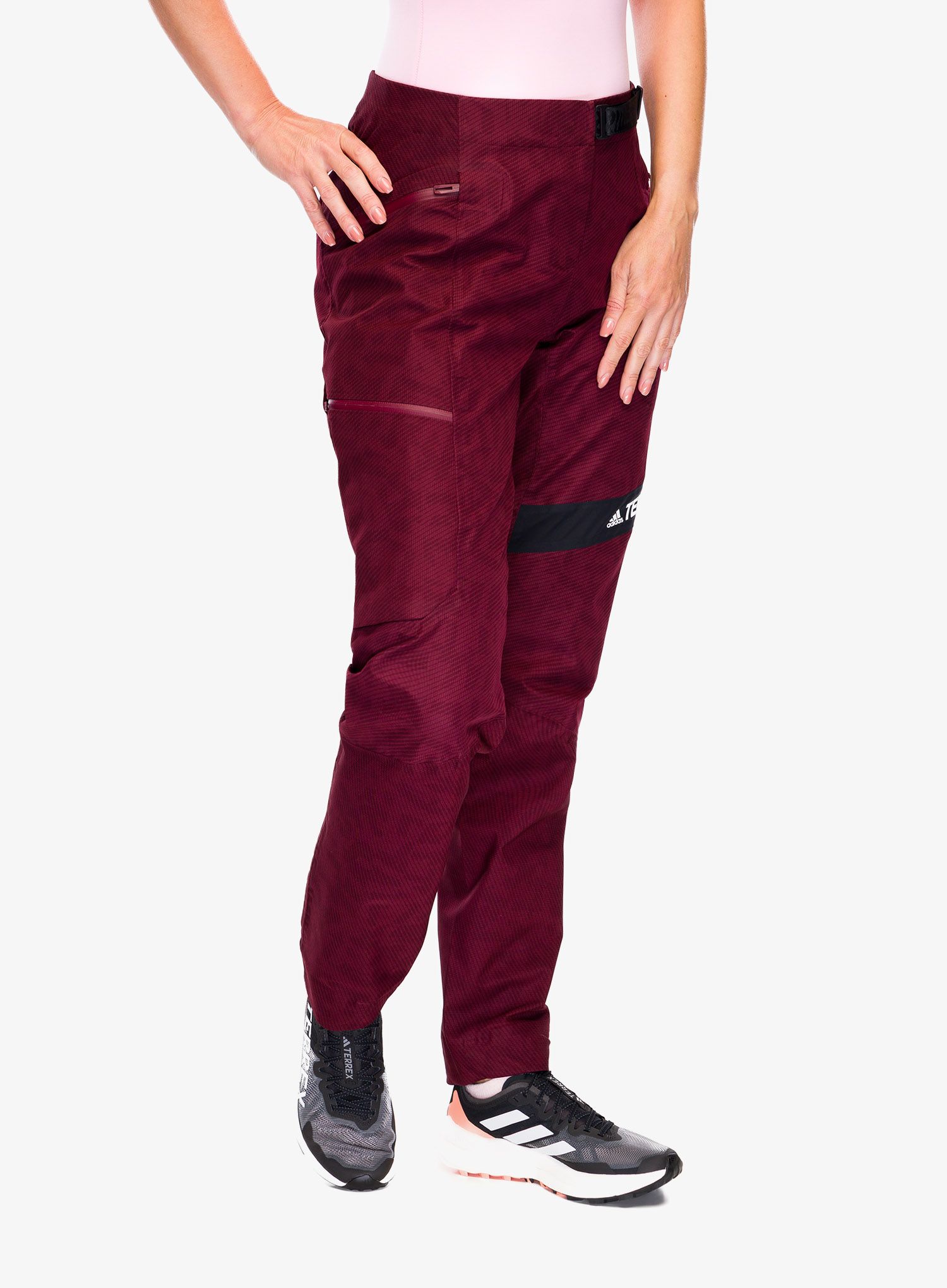 Ženske softshell hlače adidas TERREX Primeknit Pants - shadow red