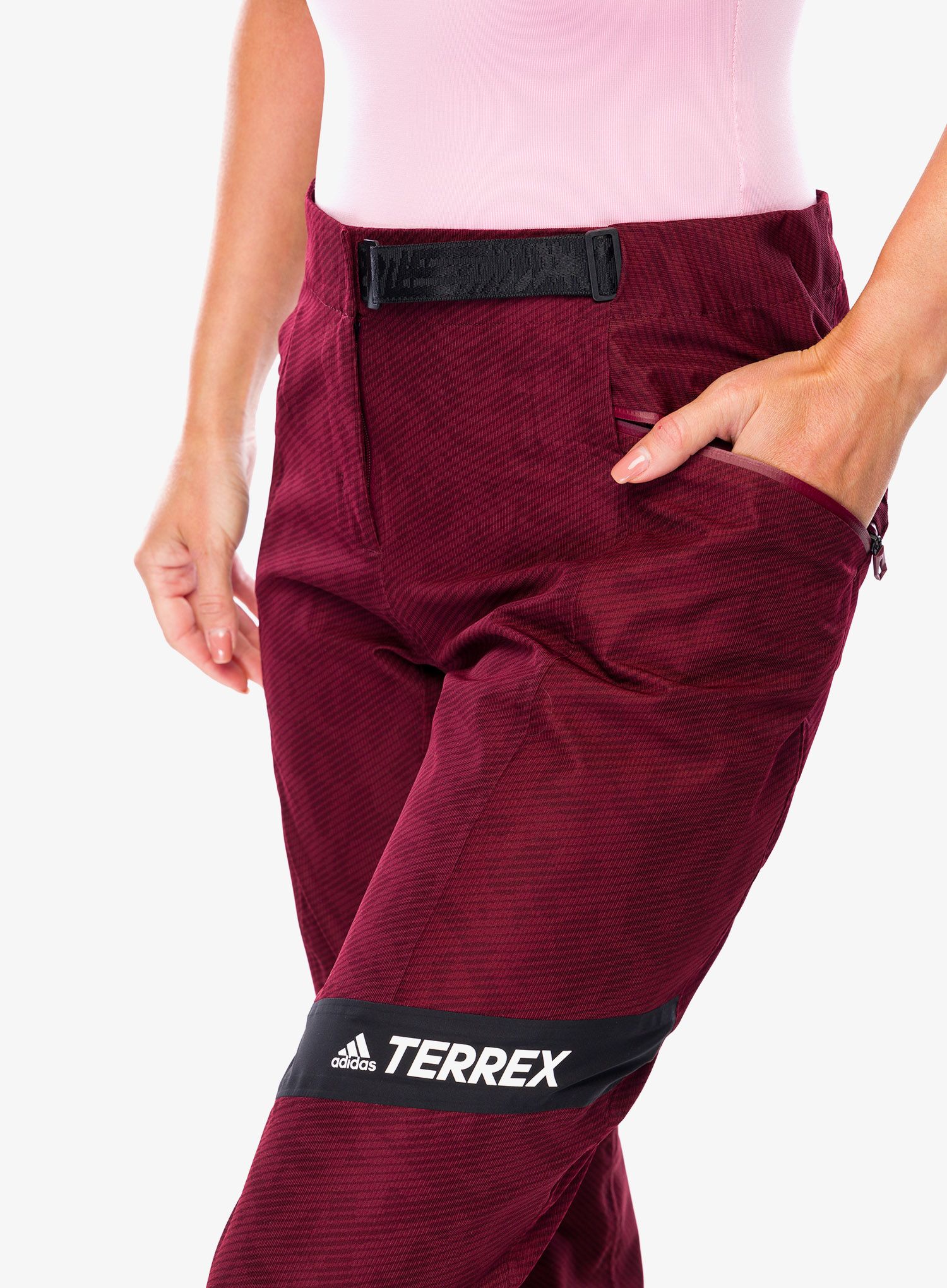 Ženske softshell hlače adidas TERREX Primeknit Pants - shadow red