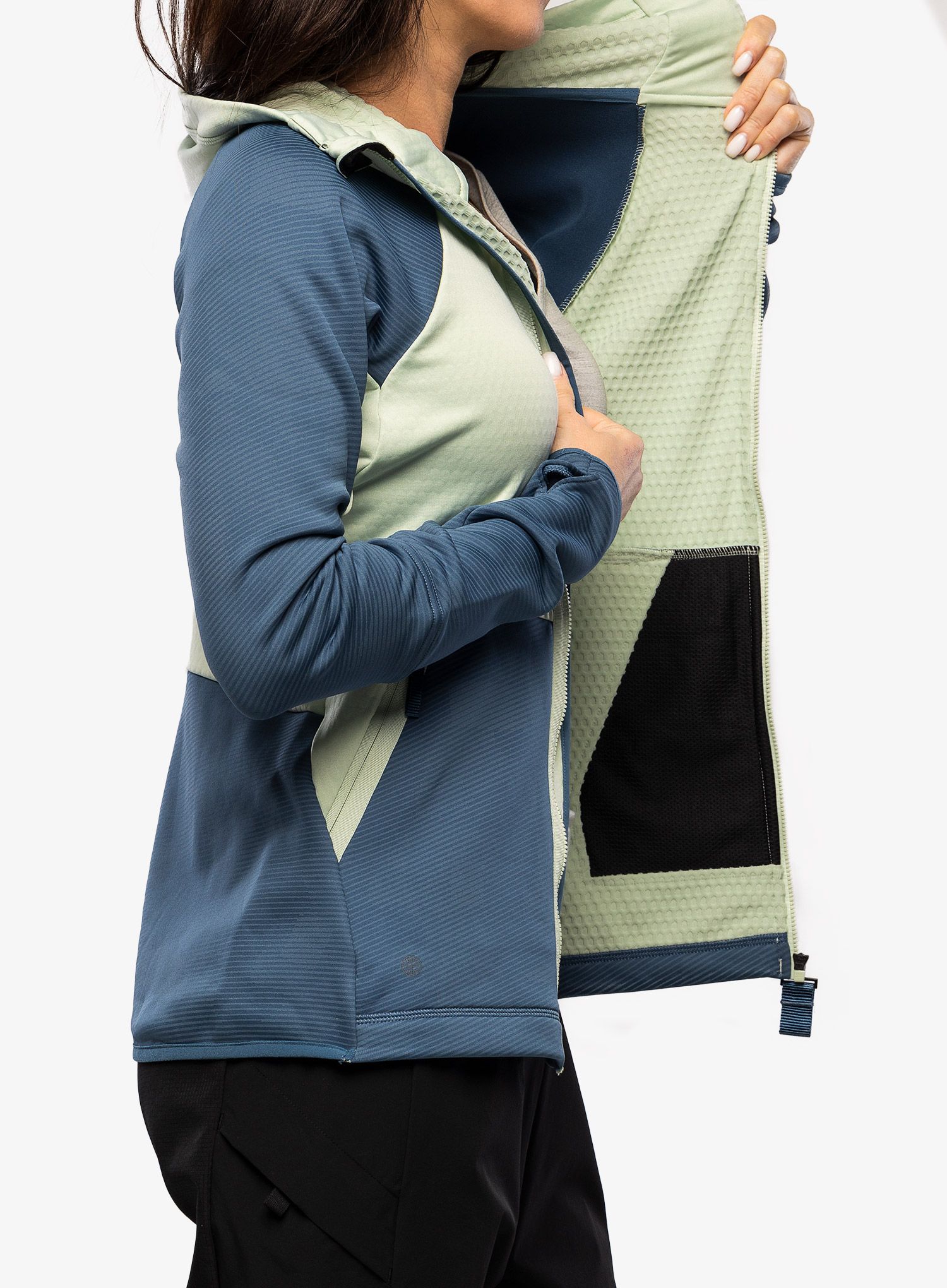 Ženska jopica adidas TERREX Tech Flooce Hooded - linen green/wonder steel