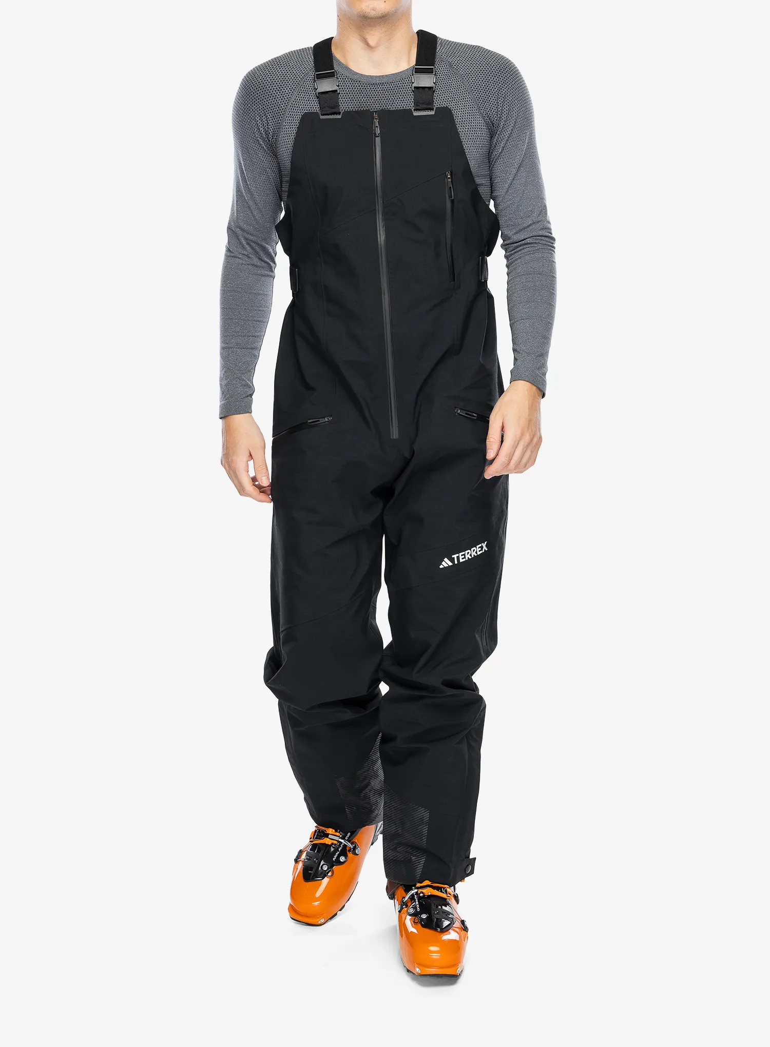 Nepremočljive hlače adidas TERREX Techrock 3L GORE-TEX C-Knit Bib Pants - black
