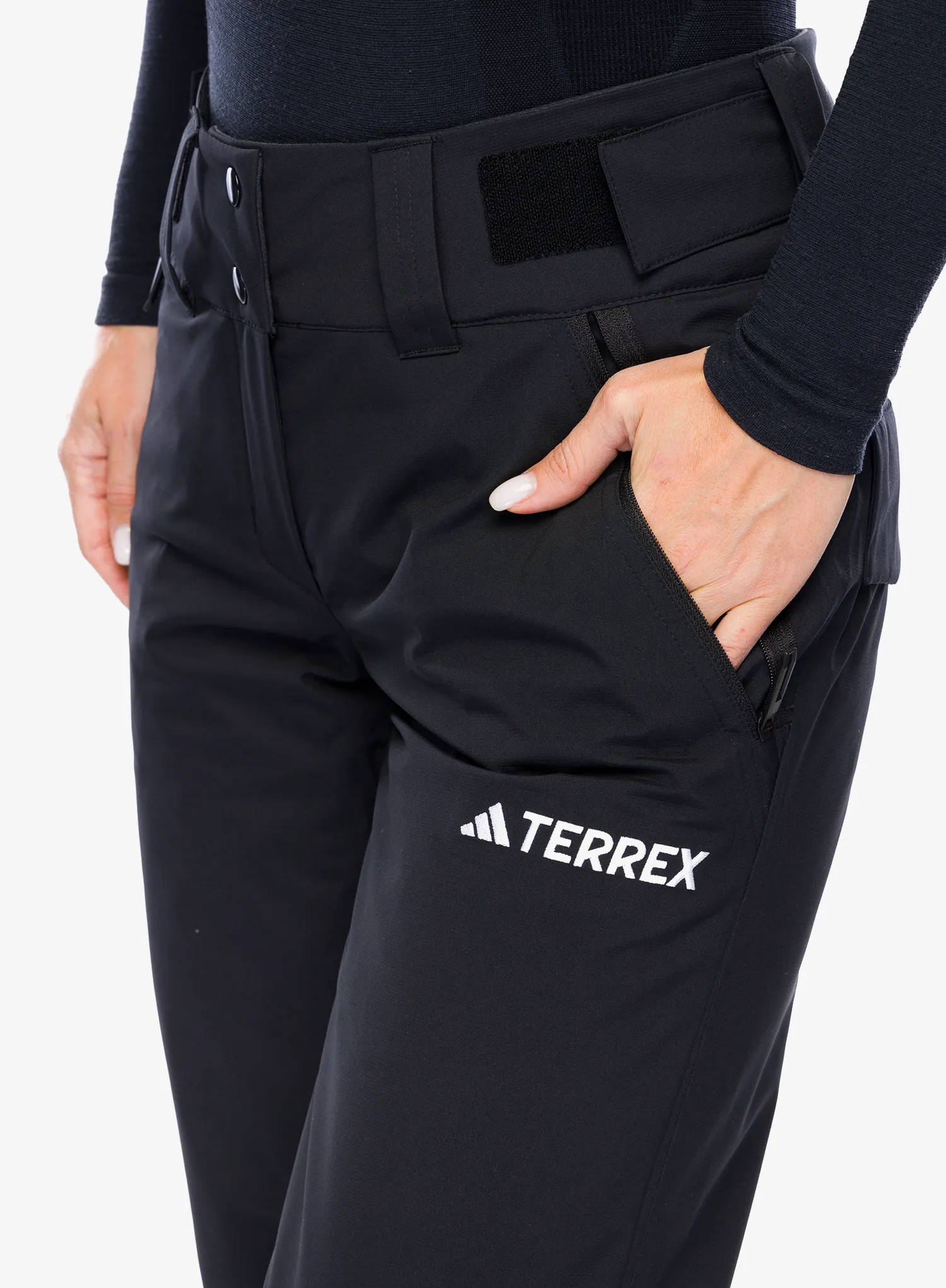 Ženske smučarske hlače adidas TERREX Xperior 2L Insulated Stretch Pants - black/white