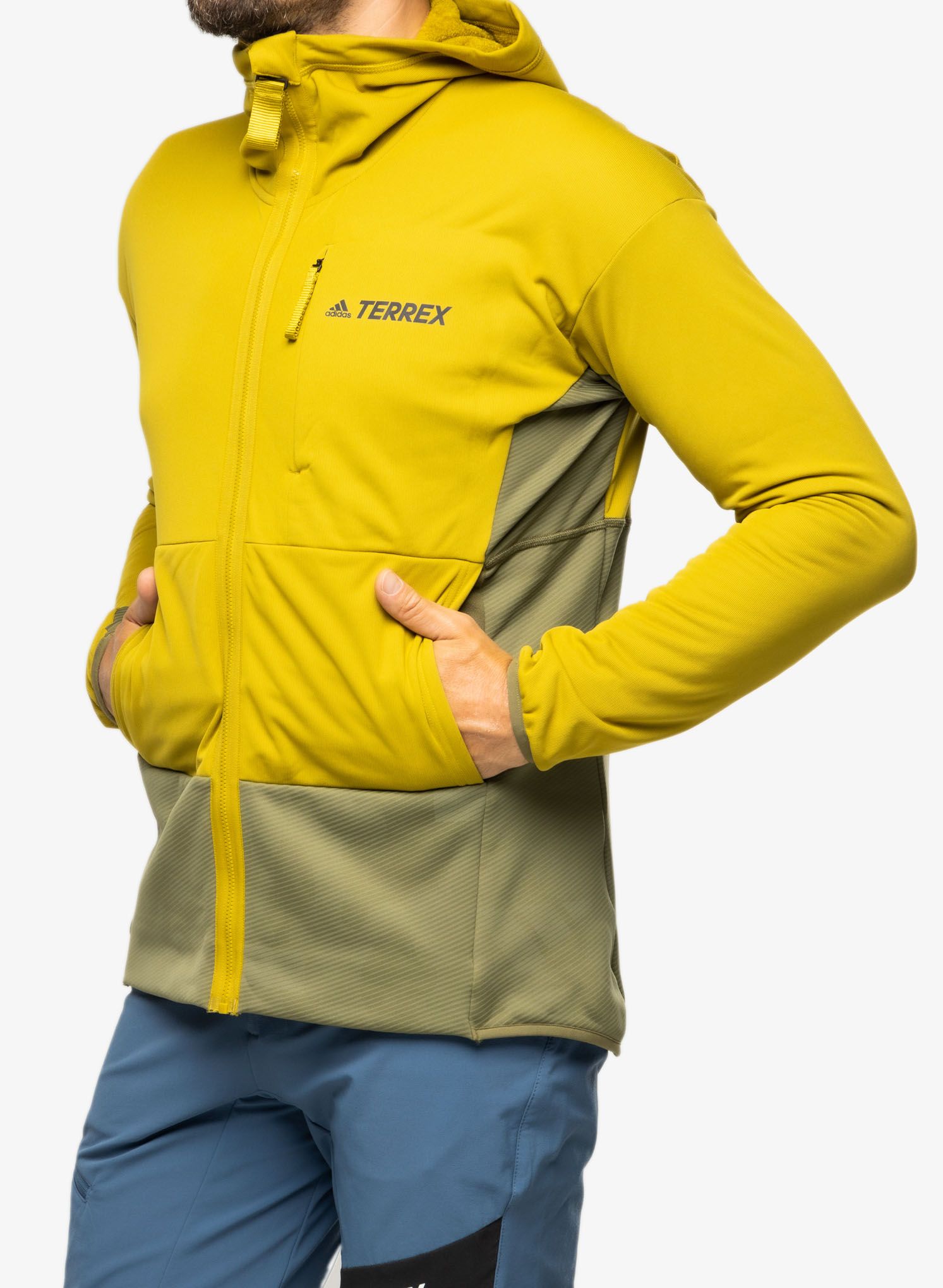 Jopica s kapuco adidas TERREX Zupahike Hooded Fleece Jacket - pulse olive