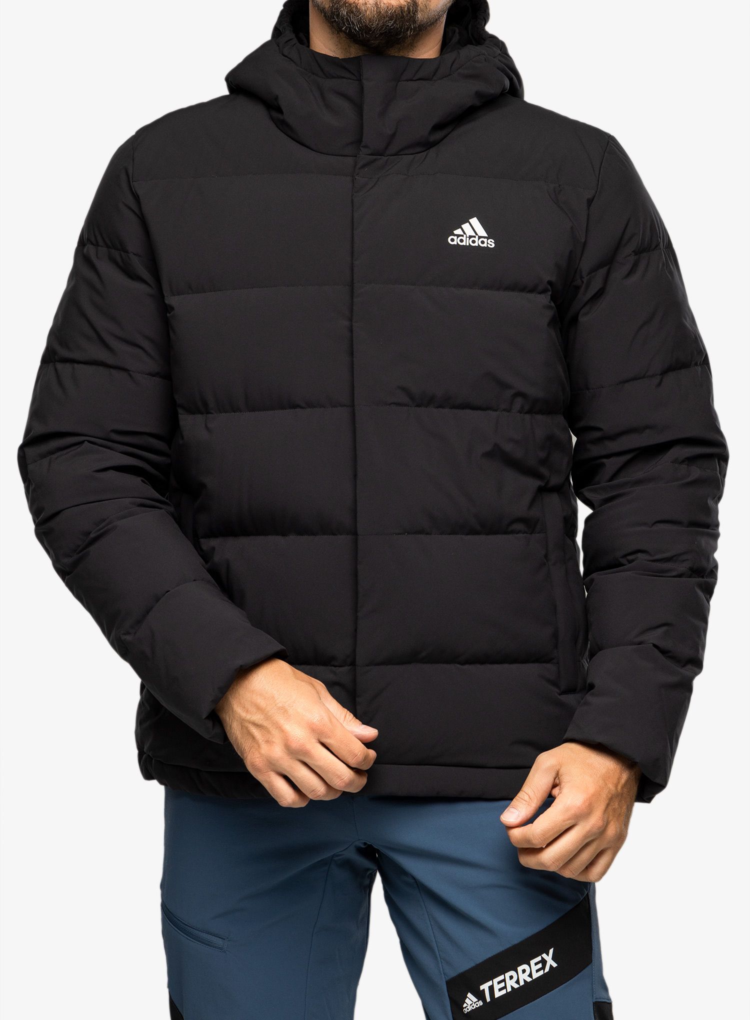 Puhovka adidas Helionic Hooded Jacket - black