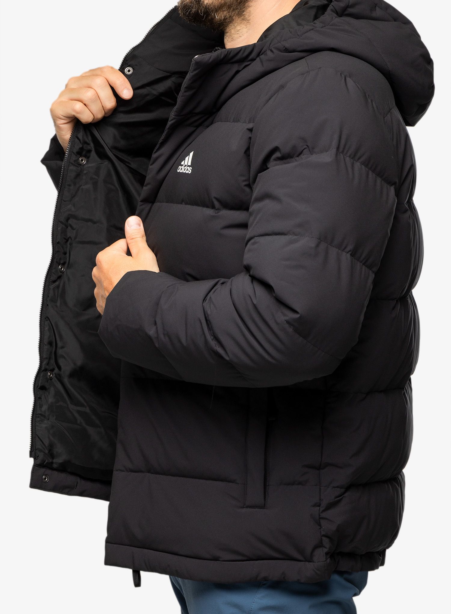 Puhovka adidas Helionic Hooded Jacket - black