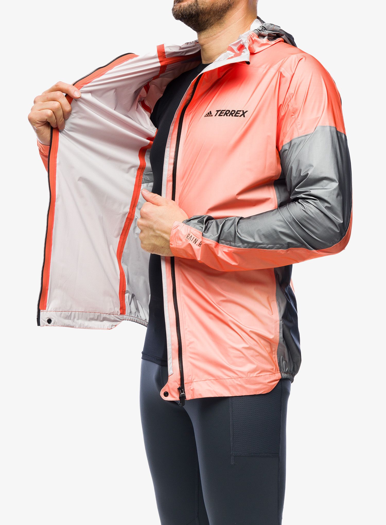 Tekaška jakna adidas TERREX Agravic 3L Pro Rain Jacket - semi impact orange
