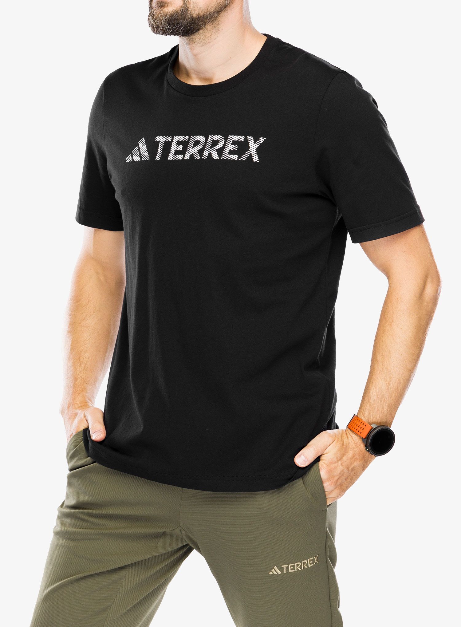 Bombažna majica adidas TERREX Classic Logo Tee - black
