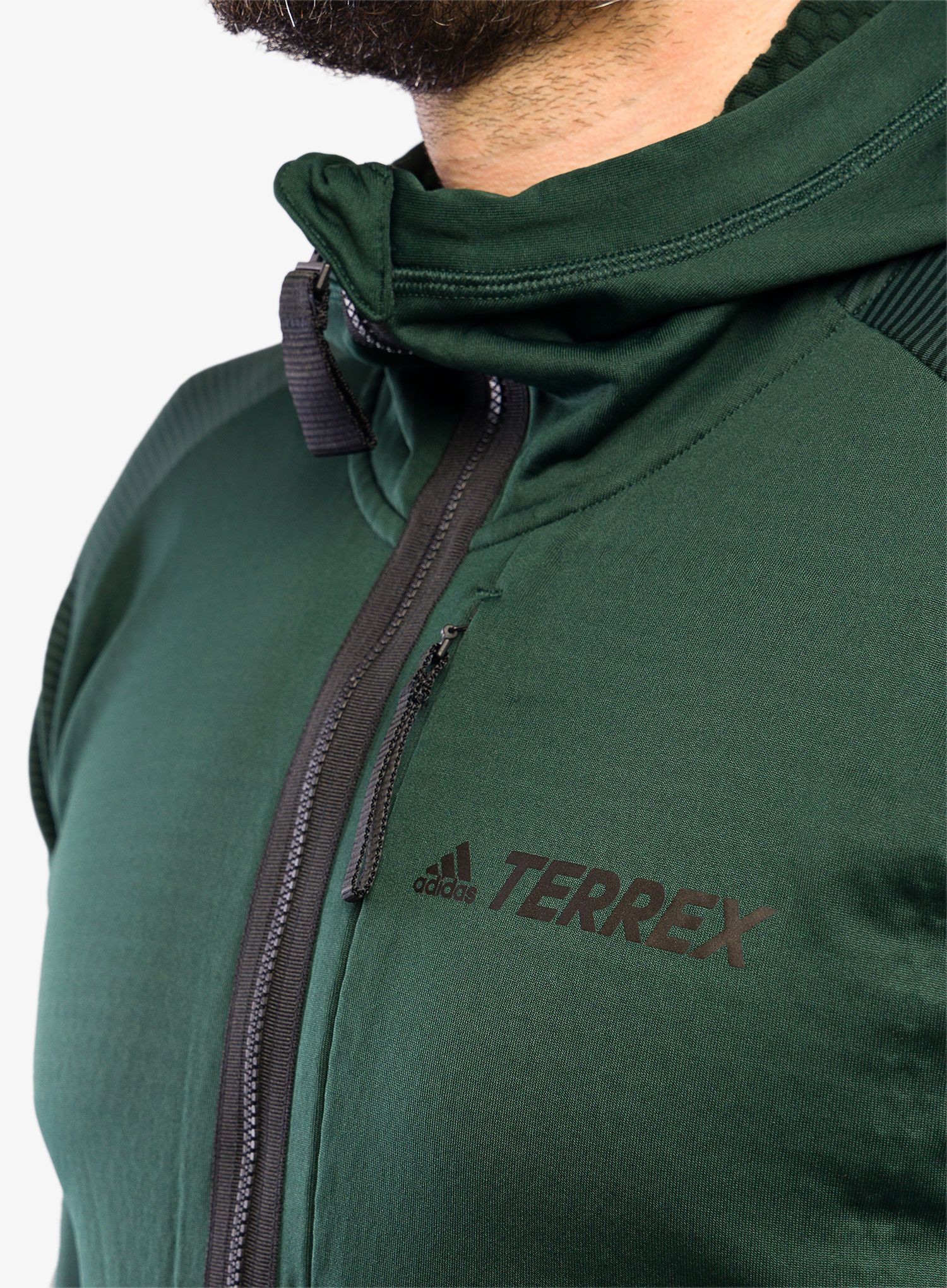Jopica adidas TERREX Flooce Hooded Hiking Fleece - shadow green